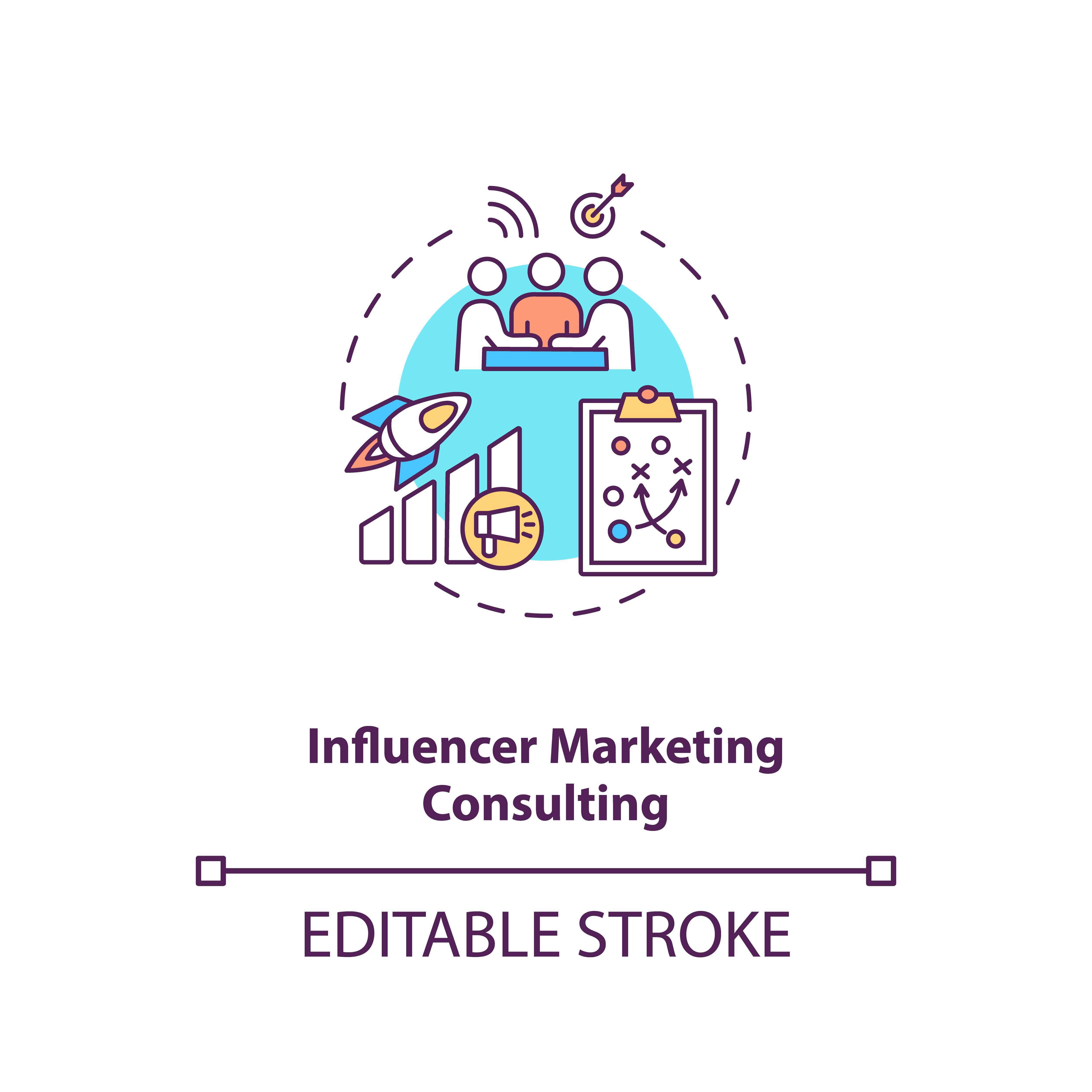 Influencer marketing consulting concept icon By bsd studio | TheHungryJPEG