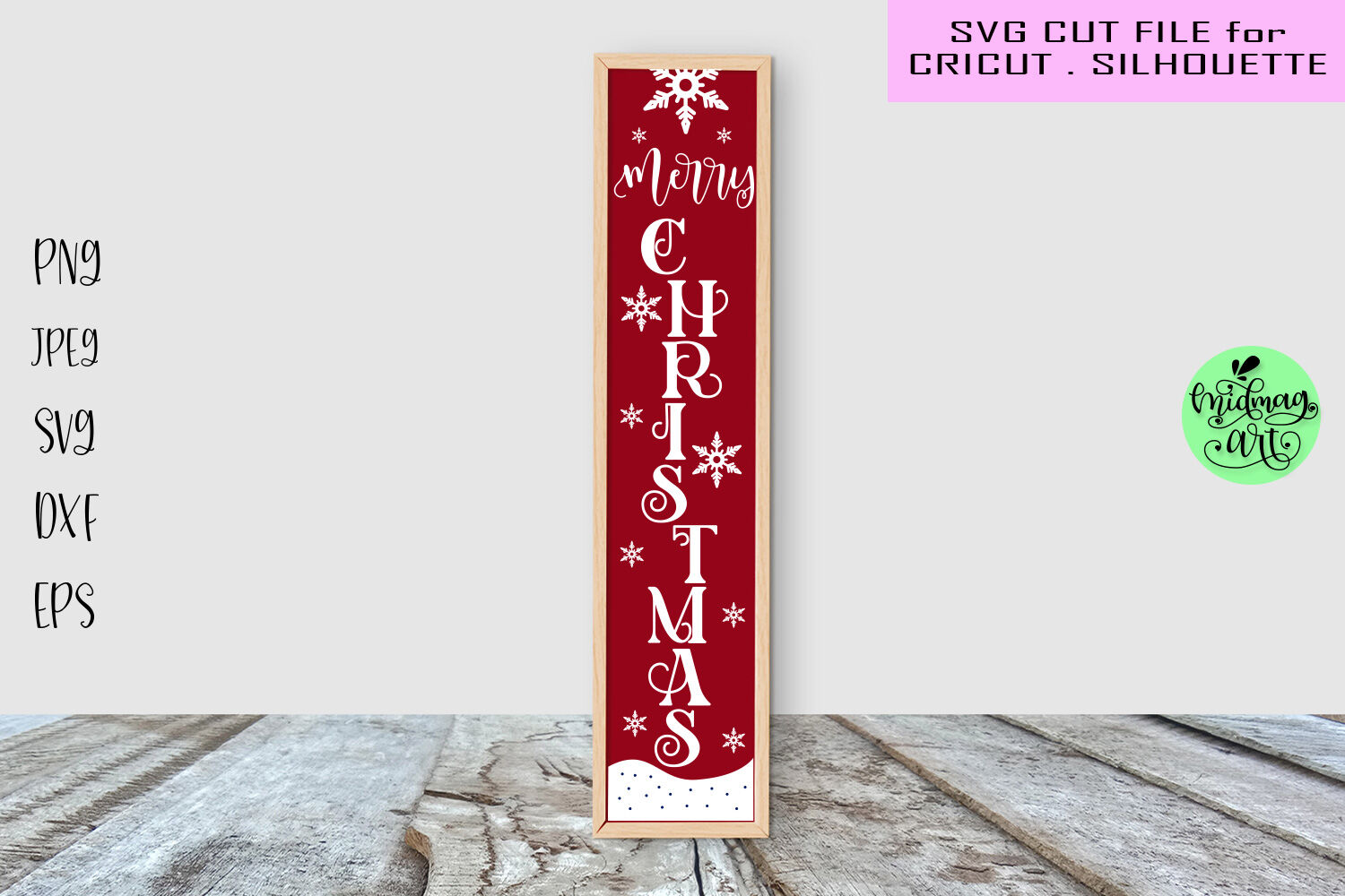 Merry christmas porch sign svg, christmas sign svg By Midmagart ...