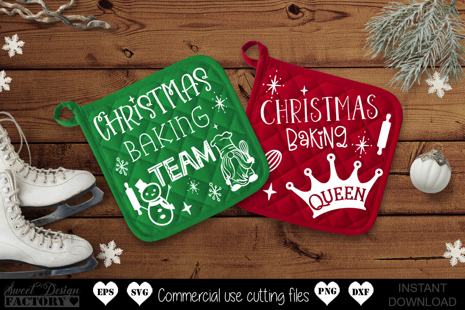 Merry Christmas Oven mit and Pot Holder | African American Expressions