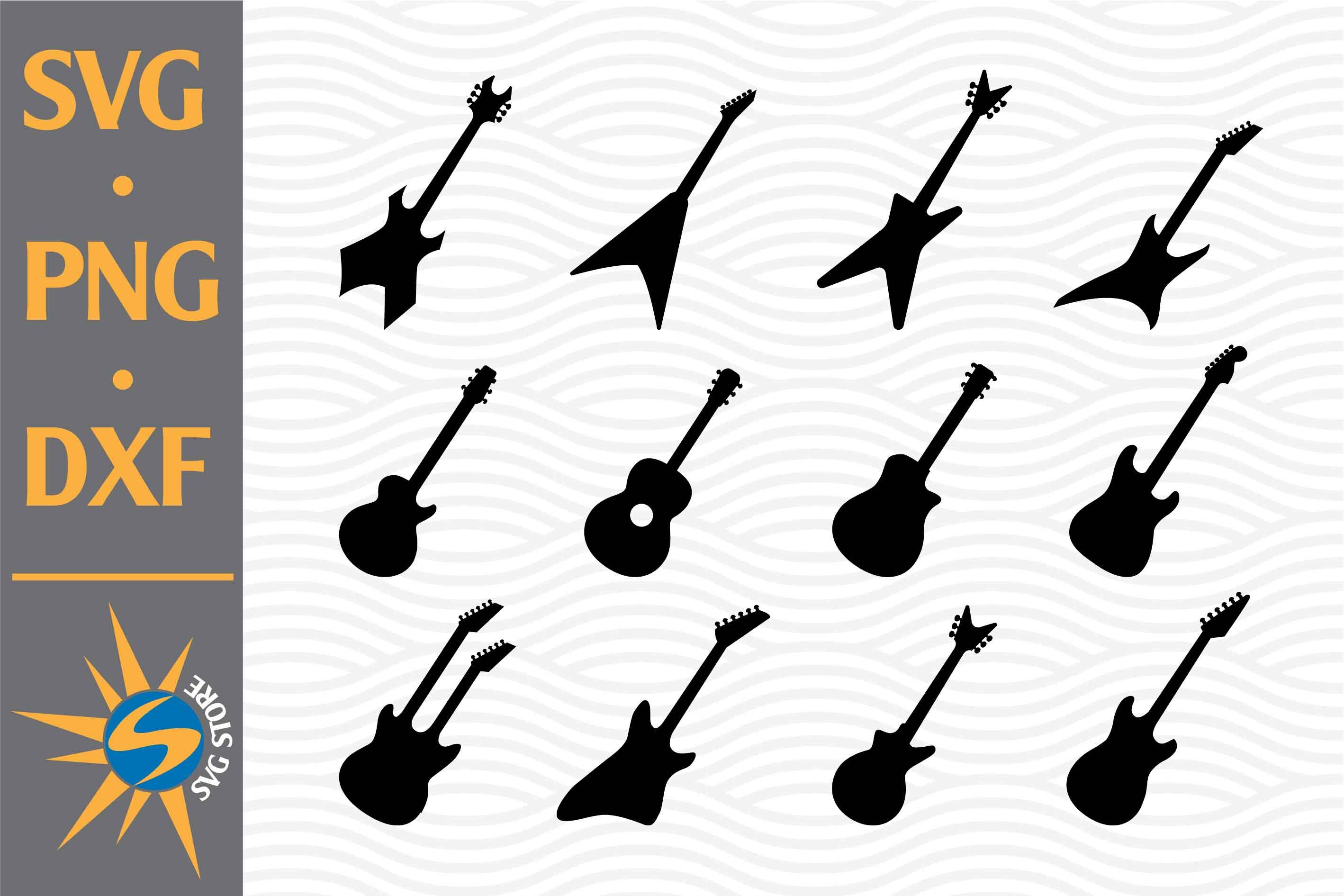 Download Guitar Silhouette Svg Png Dxf Digital Files Include By Svgstoreshop Thehungryjpeg Com