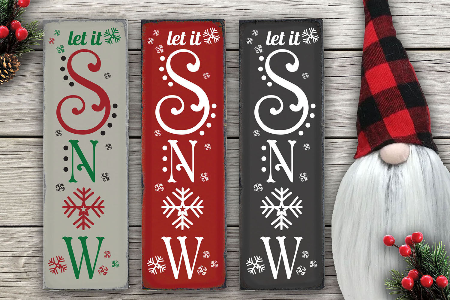 Download Christmas Vertical Sign SVG, Let It Snow, Vertical Sign ...