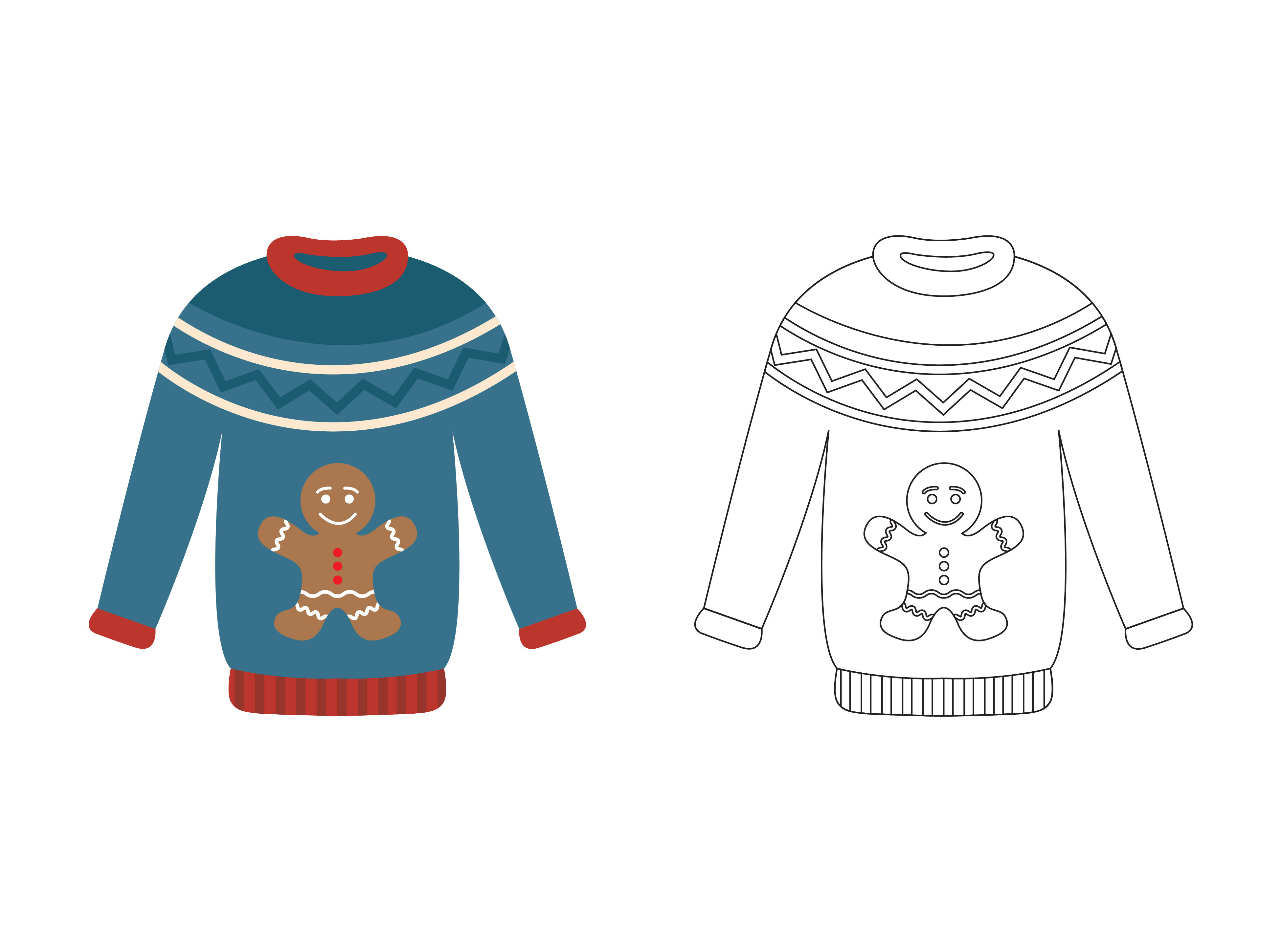 Christmas Sweater Fill Outline Icon By Printables Plazza | TheHungryJPEG