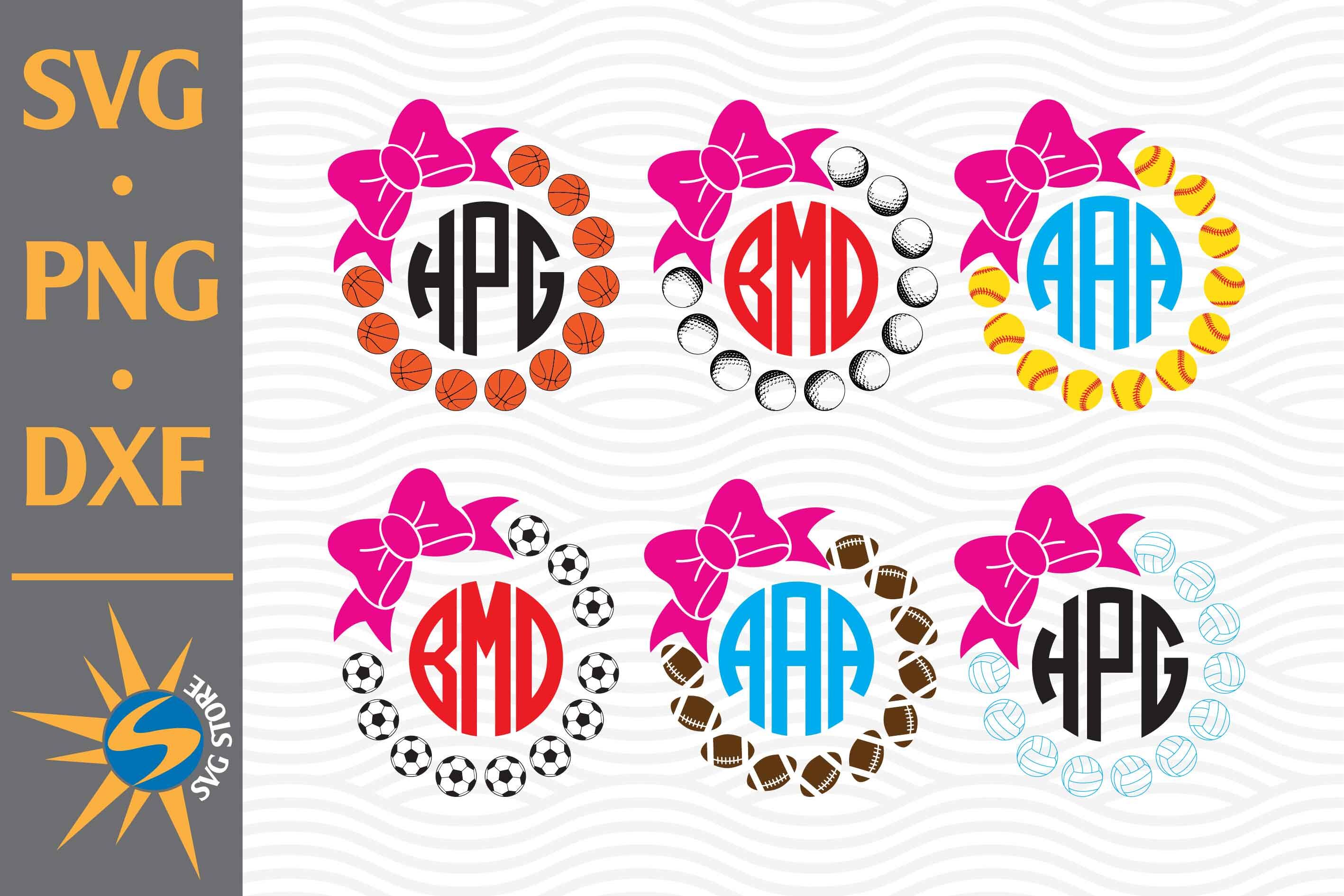 Download Bow Circle Ball Monogram Svg Png Dxf Digital Files Include By Svgstoreshop Thehungryjpeg Com