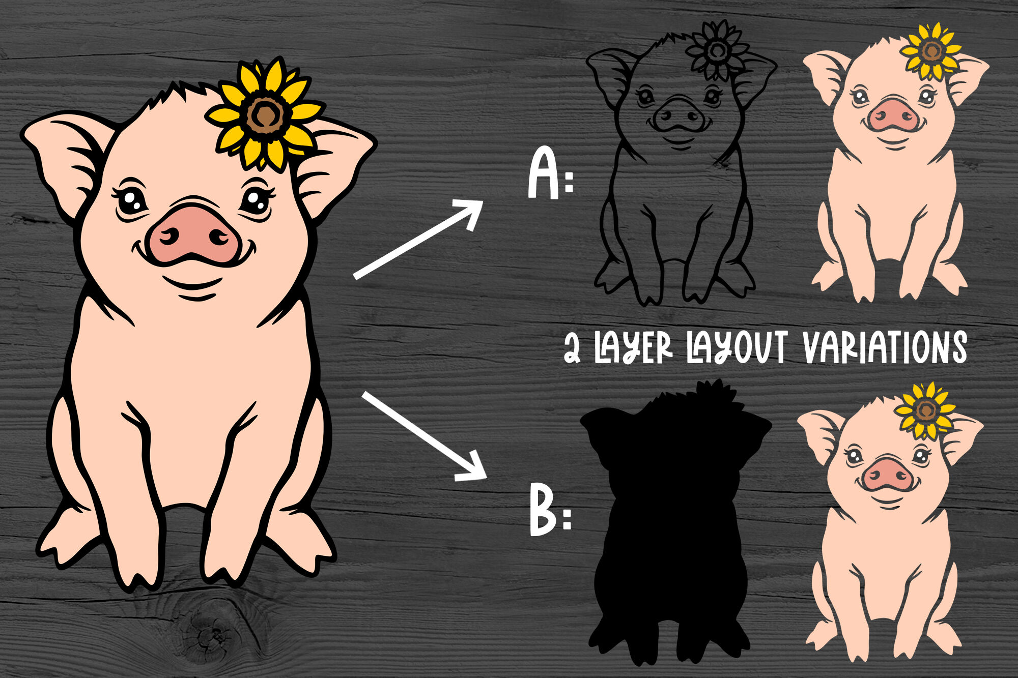 Download Pig Svg Farm Animals Svg Farmhouse Svg Layered Svg Files For Cricut By Green Wolf Art Thehungryjpeg Com