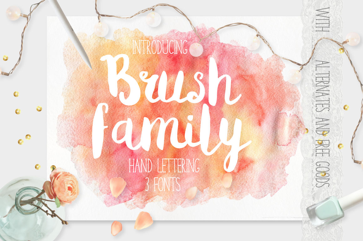 Brush Family 3 Fonts By Julia Dreams Thehungryjpeg Com