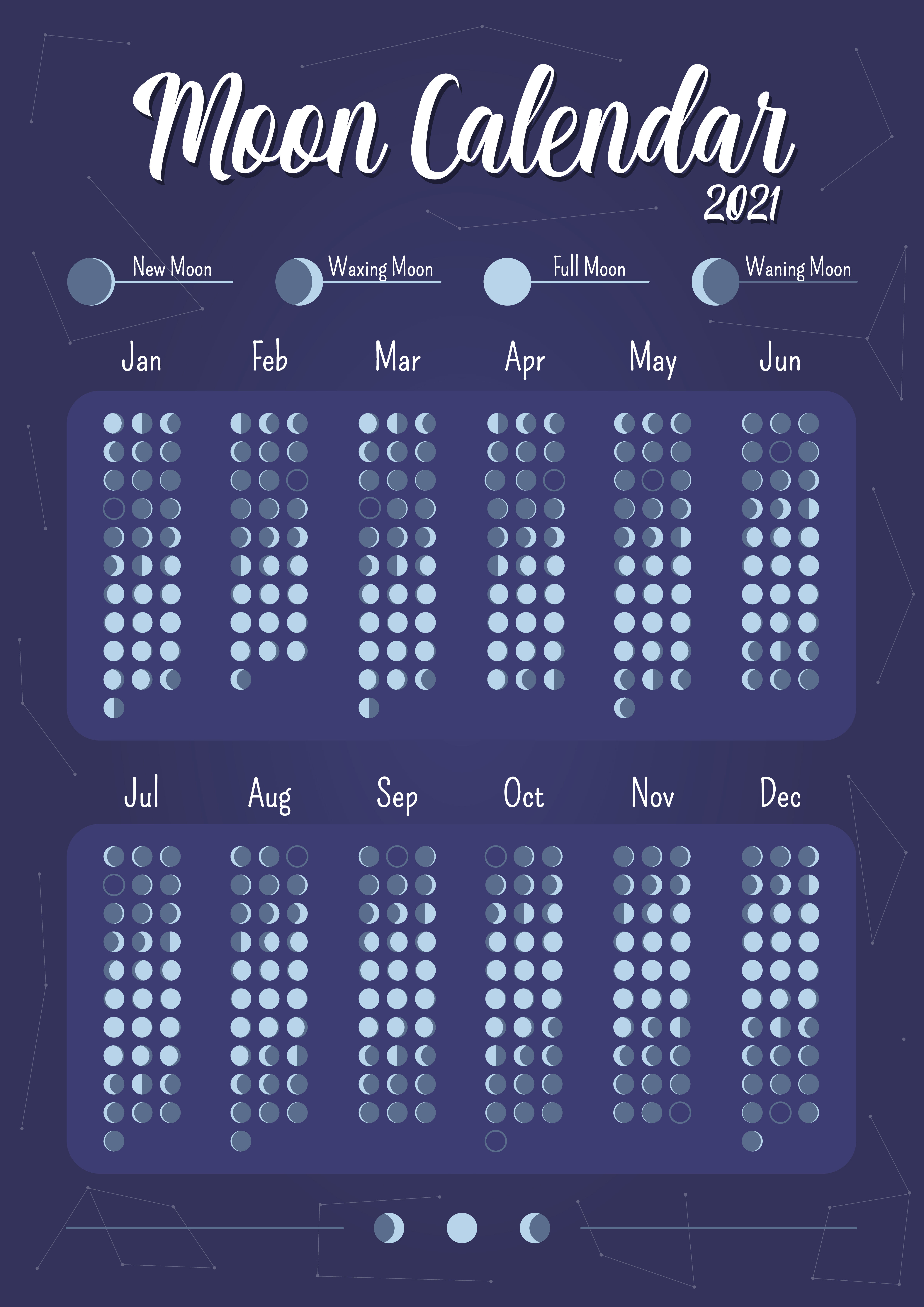 Moon calendar creative planner page design By ntlstudio TheHungryJPEG