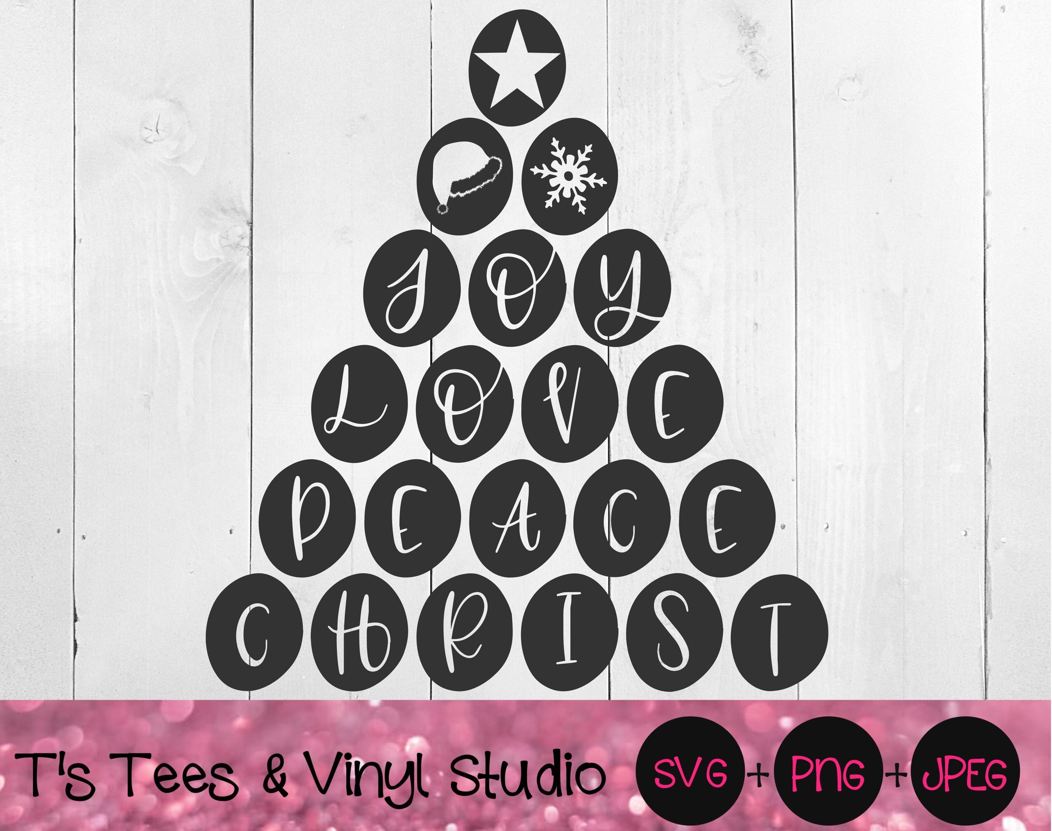 Download Christmas Tree Svg Inspirational Words Christmas Knockout Joy Love By T S Tees Vinyl Studio Thehungryjpeg Com