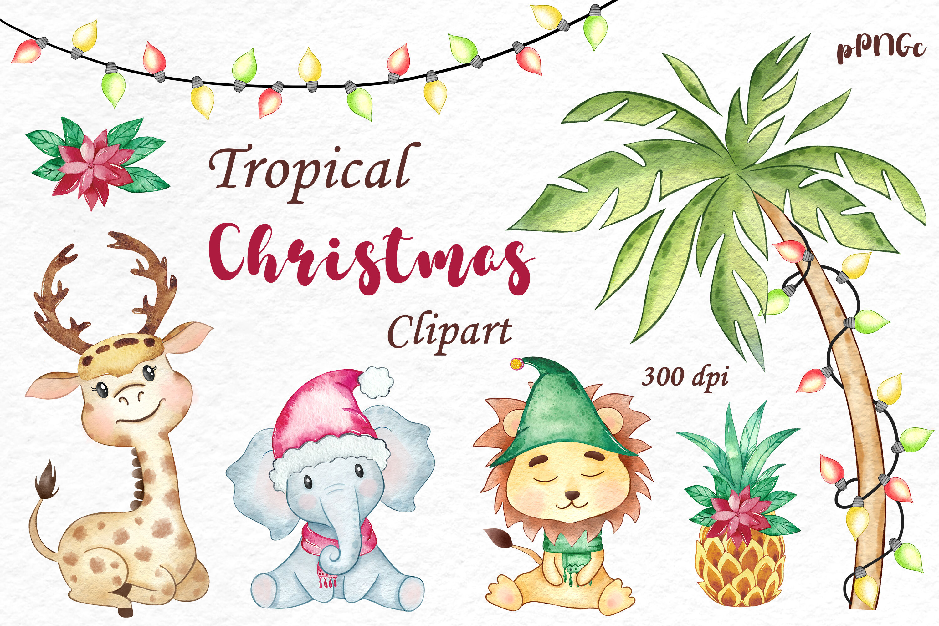 tropical christmas clip art