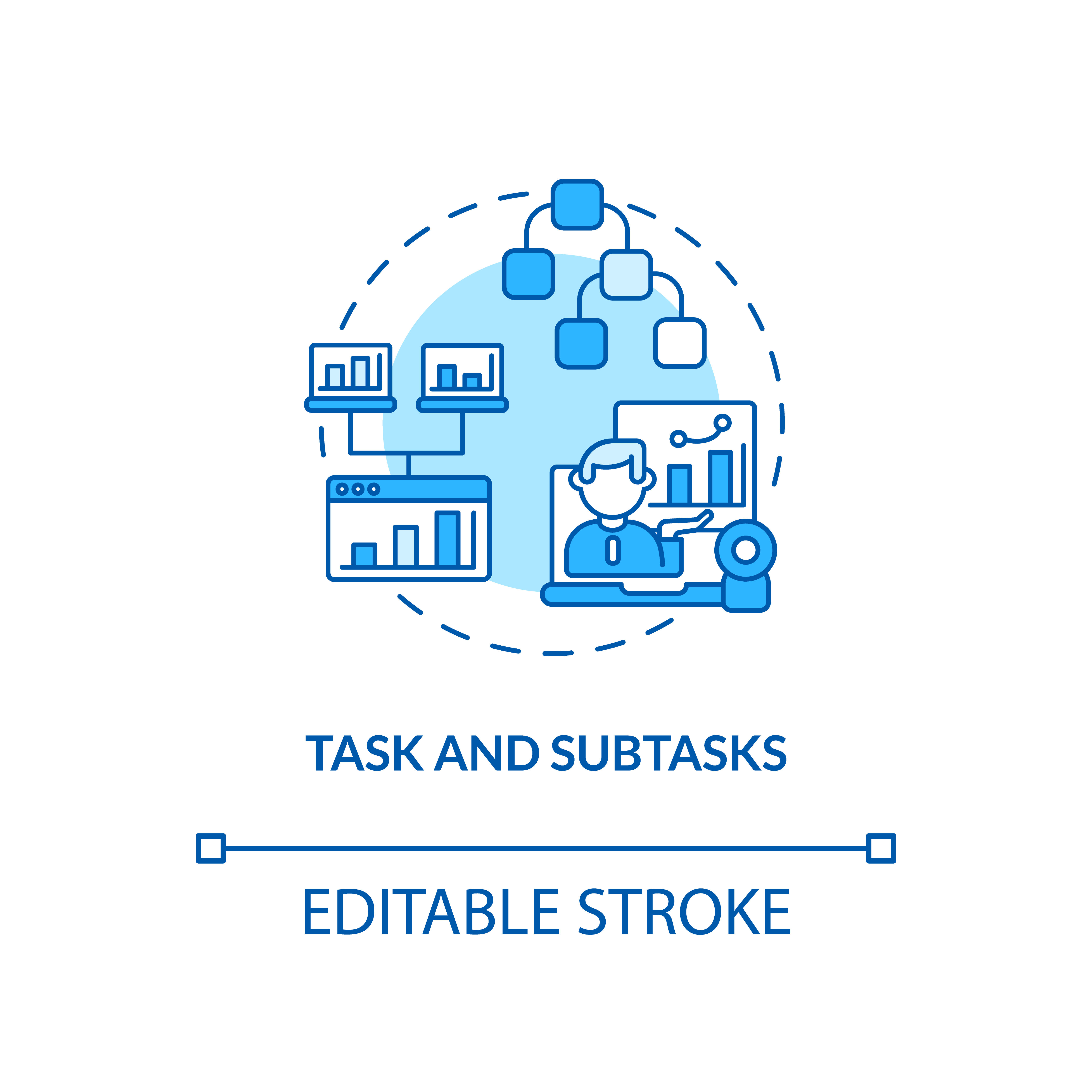 Task and subtasks concept icon By bsd art factory | TheHungryJPEG