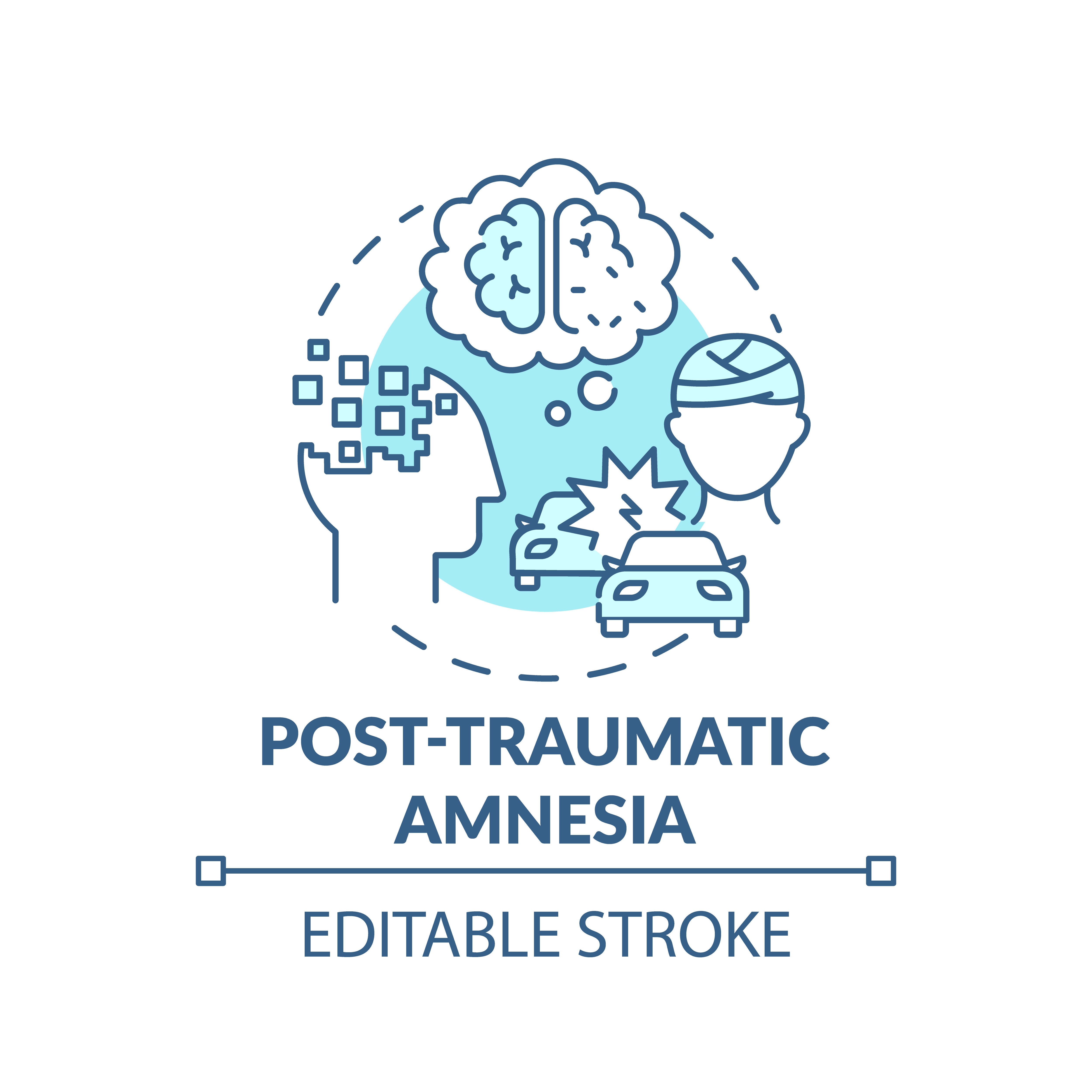 Post traumatic amnesia turquoise concept icon By bsd studio | TheHungryJPEG