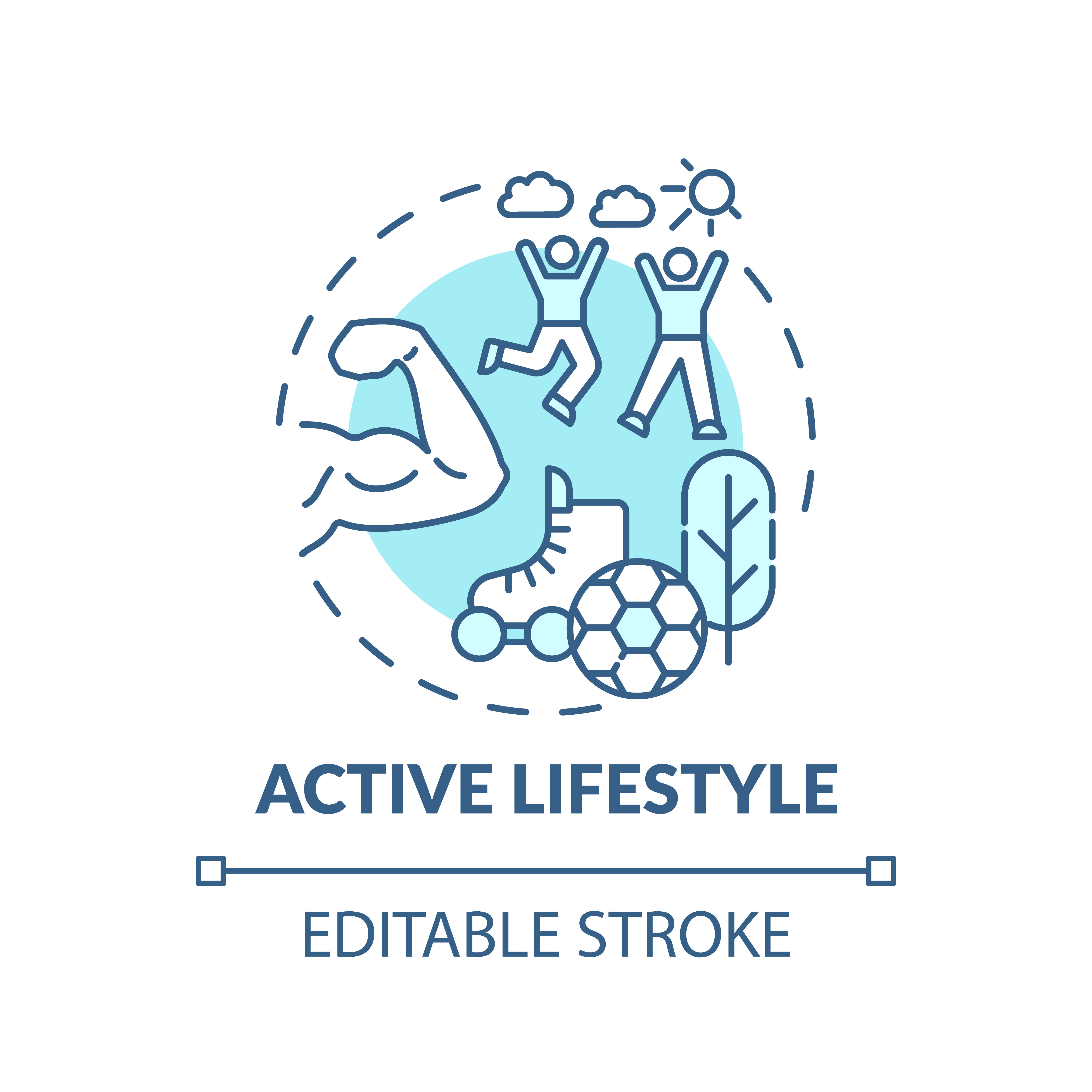 Active lifestyle turquoise concept icon By bsd studio | TheHungryJPEG