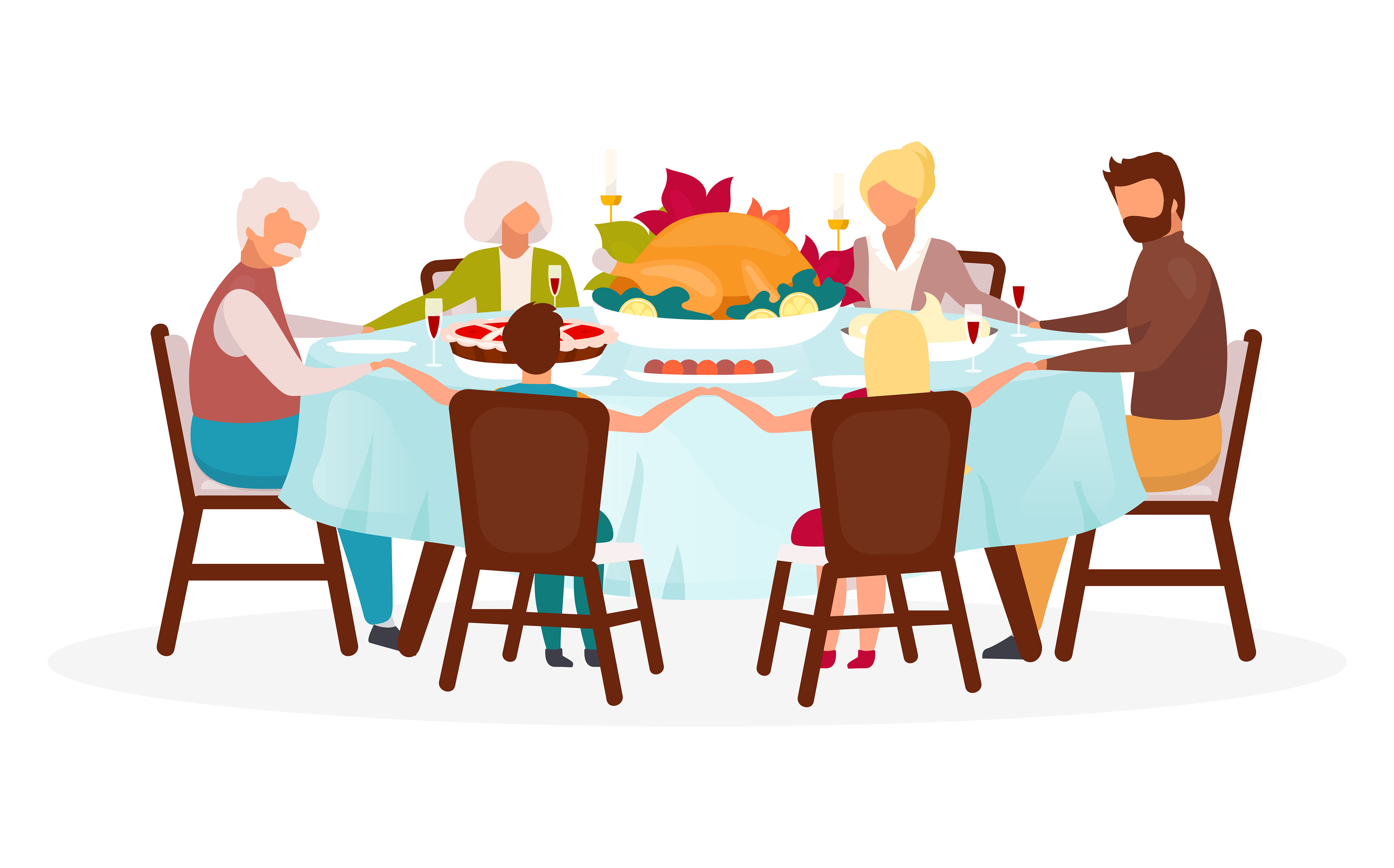 Thanksgiving day flat vector illustration By ntl-studio | TheHungryJPEG