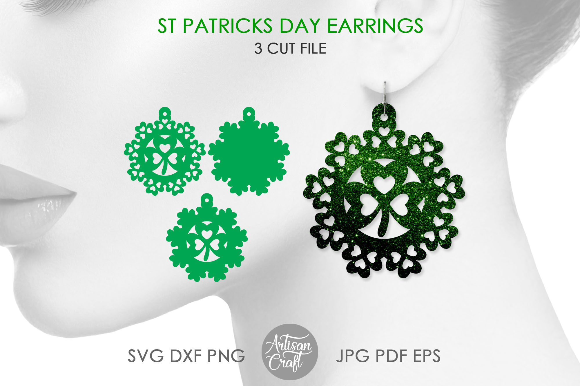 St Patrick's Day Earrings SVG/ Cut File/ Cricut/ Laser Cut
