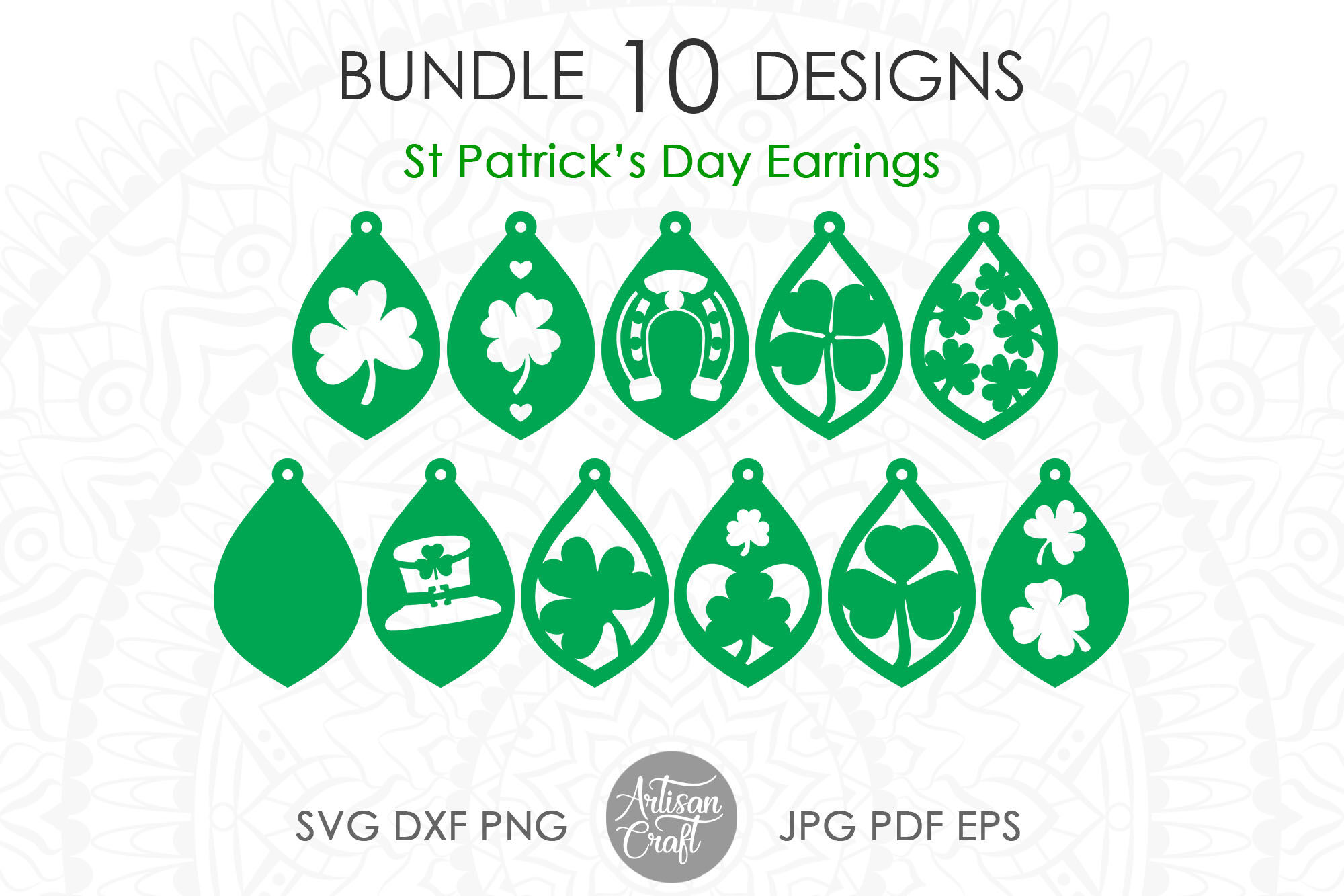 Shamrock Earring, St Patrick's Day Graphic by Artisan Craft SVG