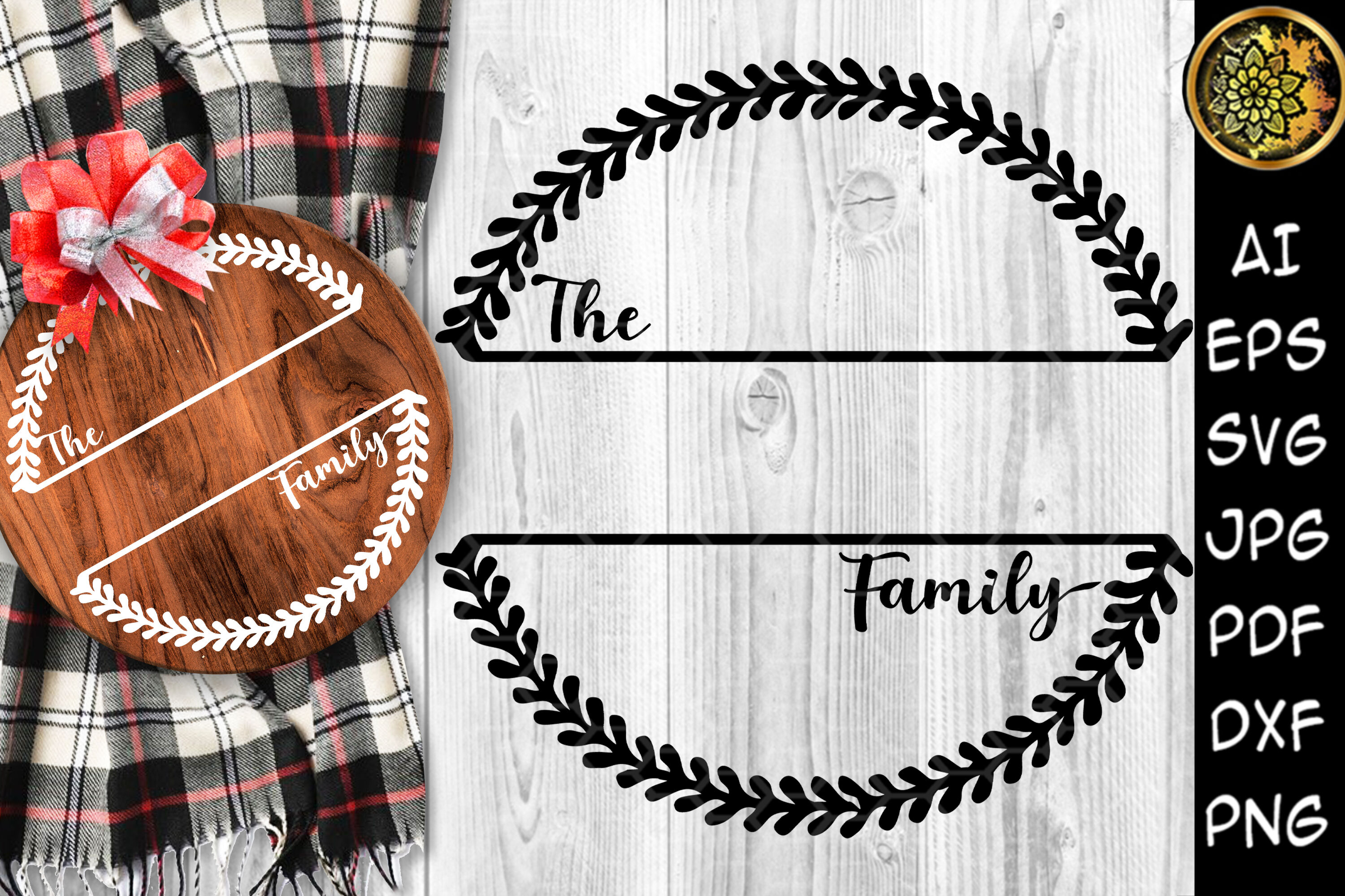 Family Name Wreath Monogram Svg Home Decor Design Clipart By Mandala Creator Thehungryjpeg Com