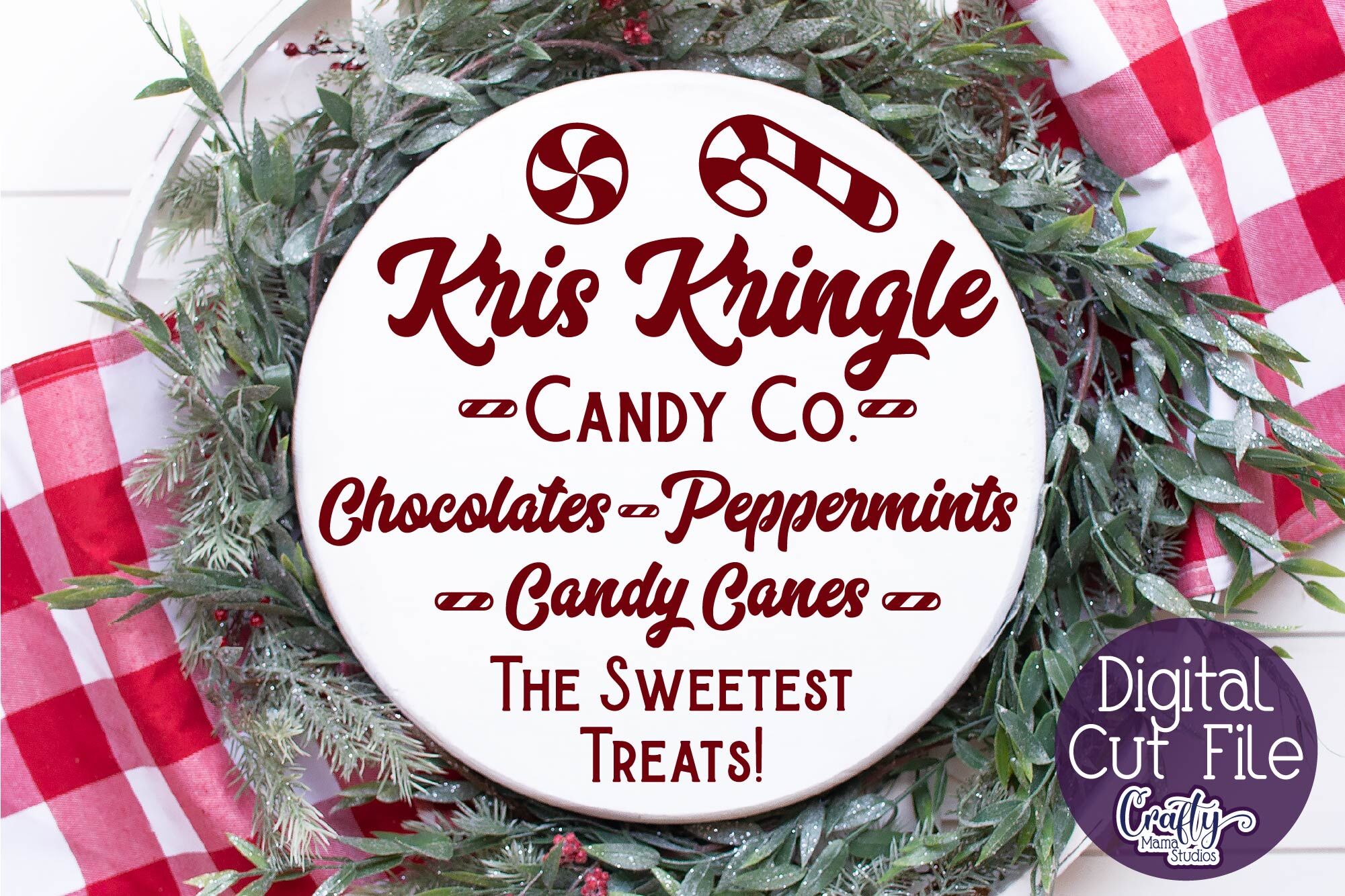 Christmas Candy SVG Bundle, Peppermint Candy Christmas Ornament