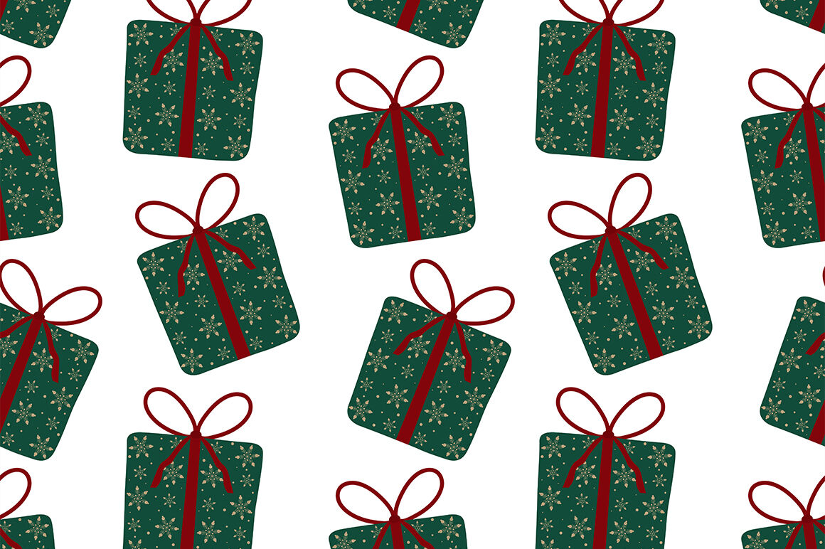 Gift box pattern. New year Christmas vector. Gift boxes SVG By ...