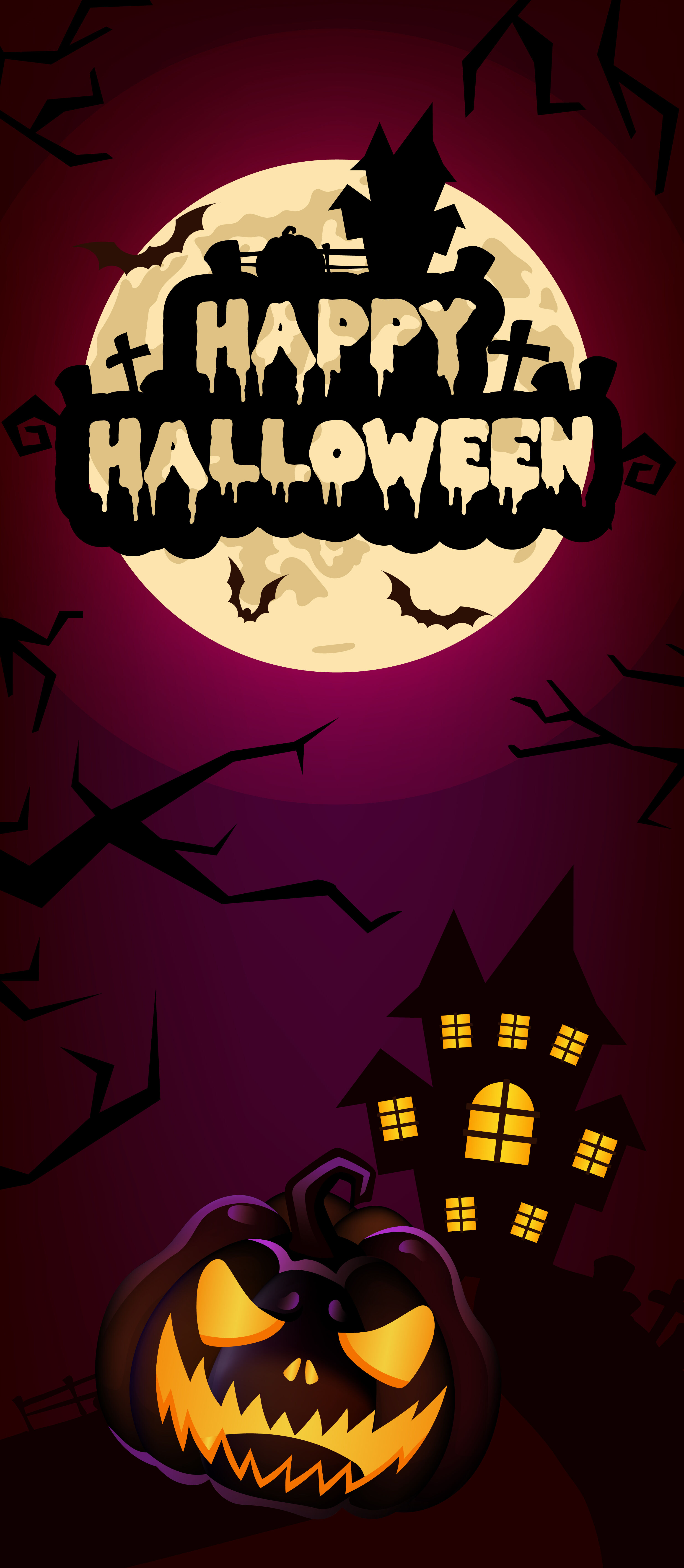 Happy Halloween vertical banner template By ntlstudio TheHungryJPEG