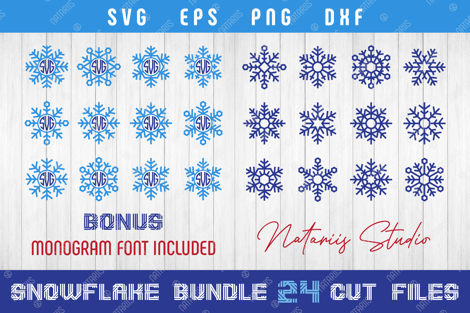 Download Monogram Snowflakes SVG Bundle. 24 Cutting files. By ...