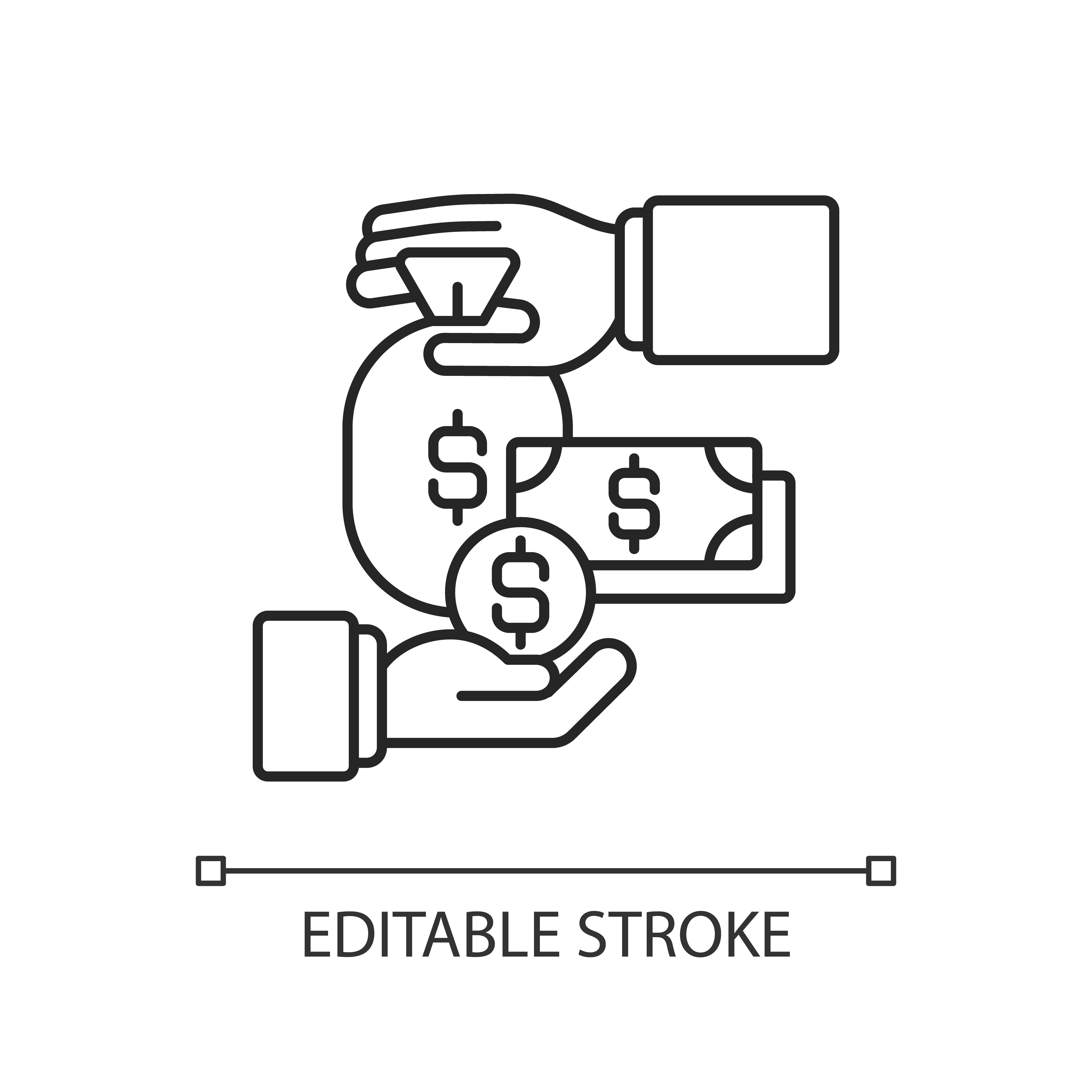 Payroll linear icon By bsd art factory | TheHungryJPEG.com