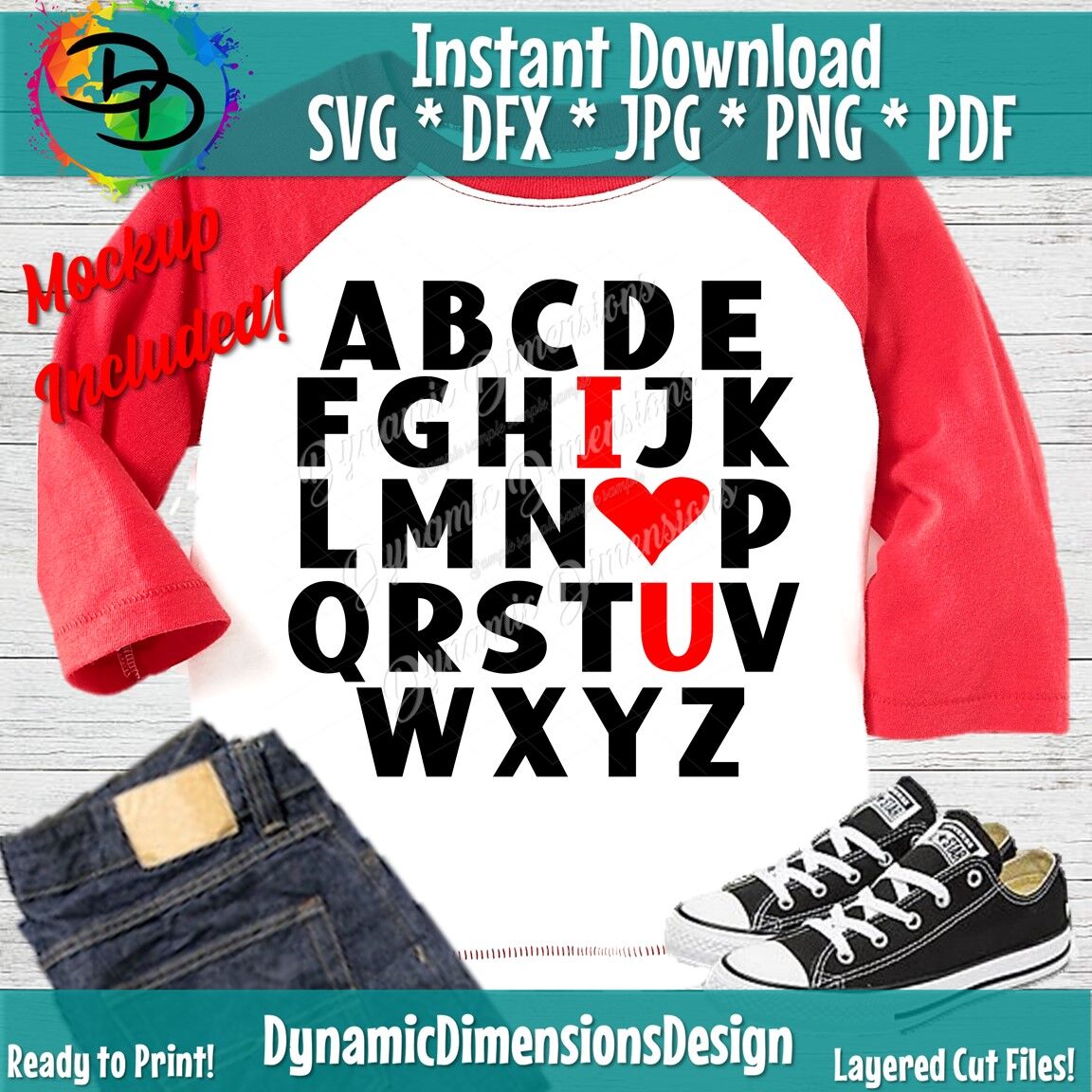 ABC I Love You SVG, Valentine's Day svg, Valentines Design, Alphabet Q