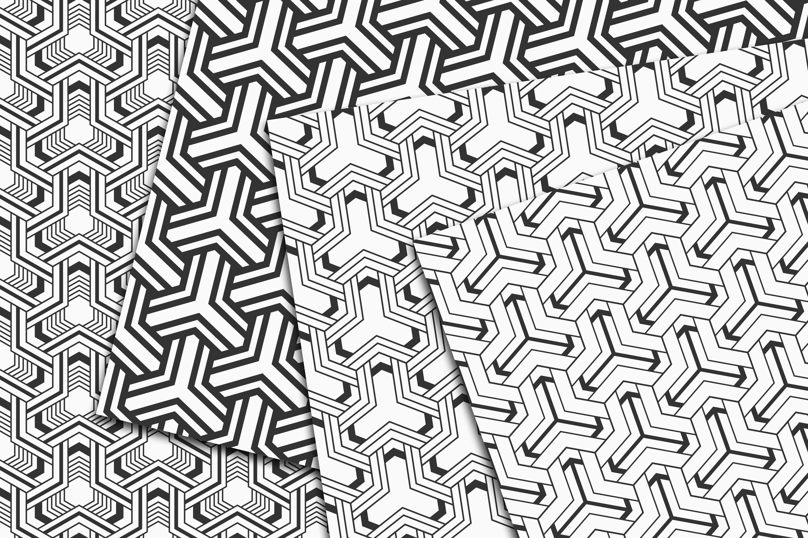 10 seamless geometric vector patterns By AVK Studio