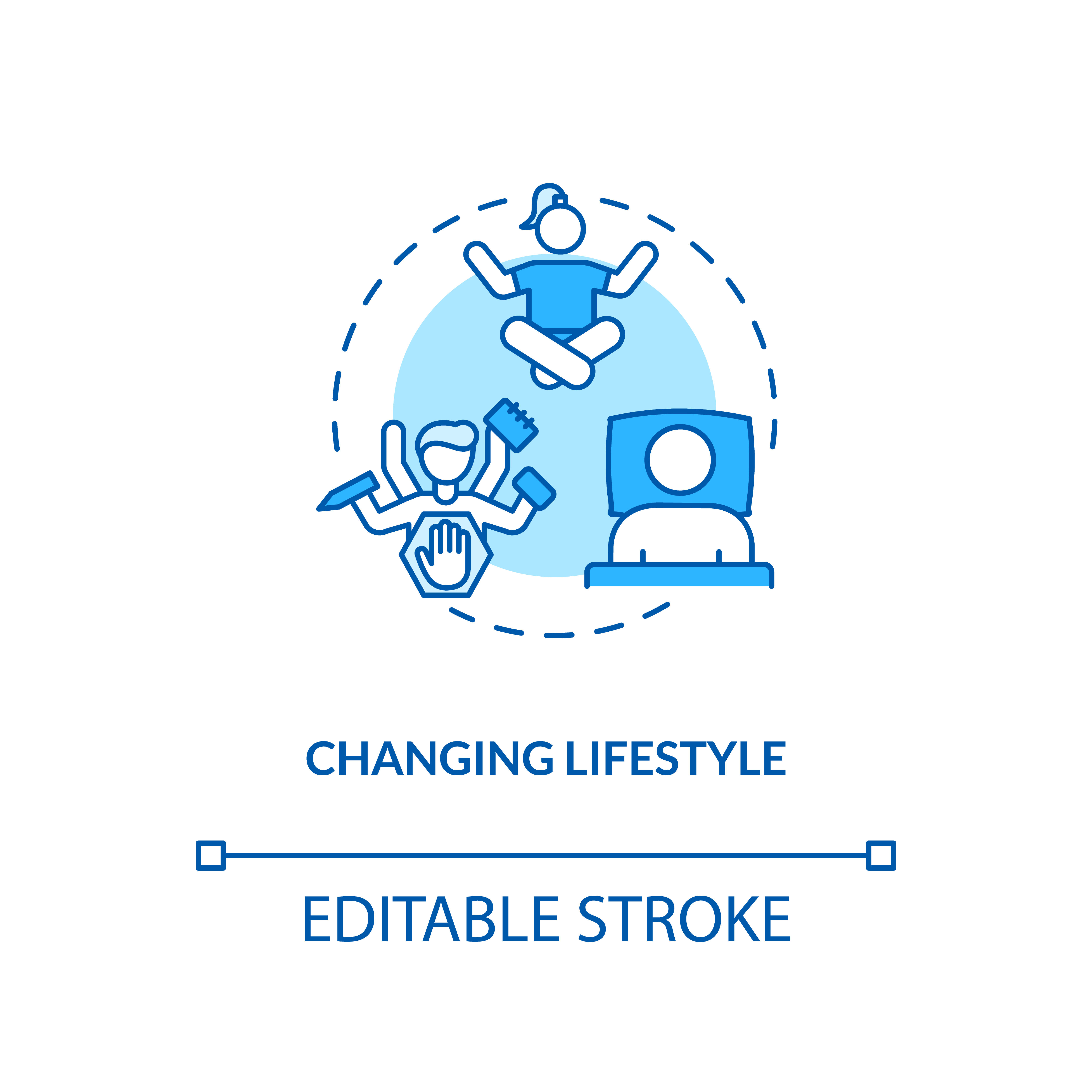 Changing Lifestyle Concept Icon By Bsd Studio 