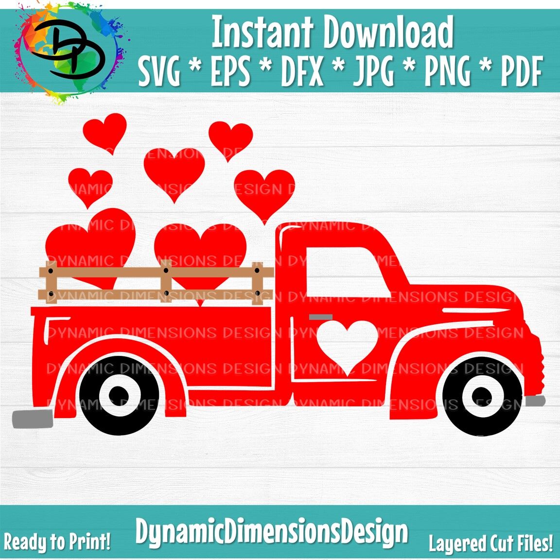 Download Valentines buffalo plaid Truck Svg, Valentines vintage Truck, valentin By Dynamic Dimensions ...