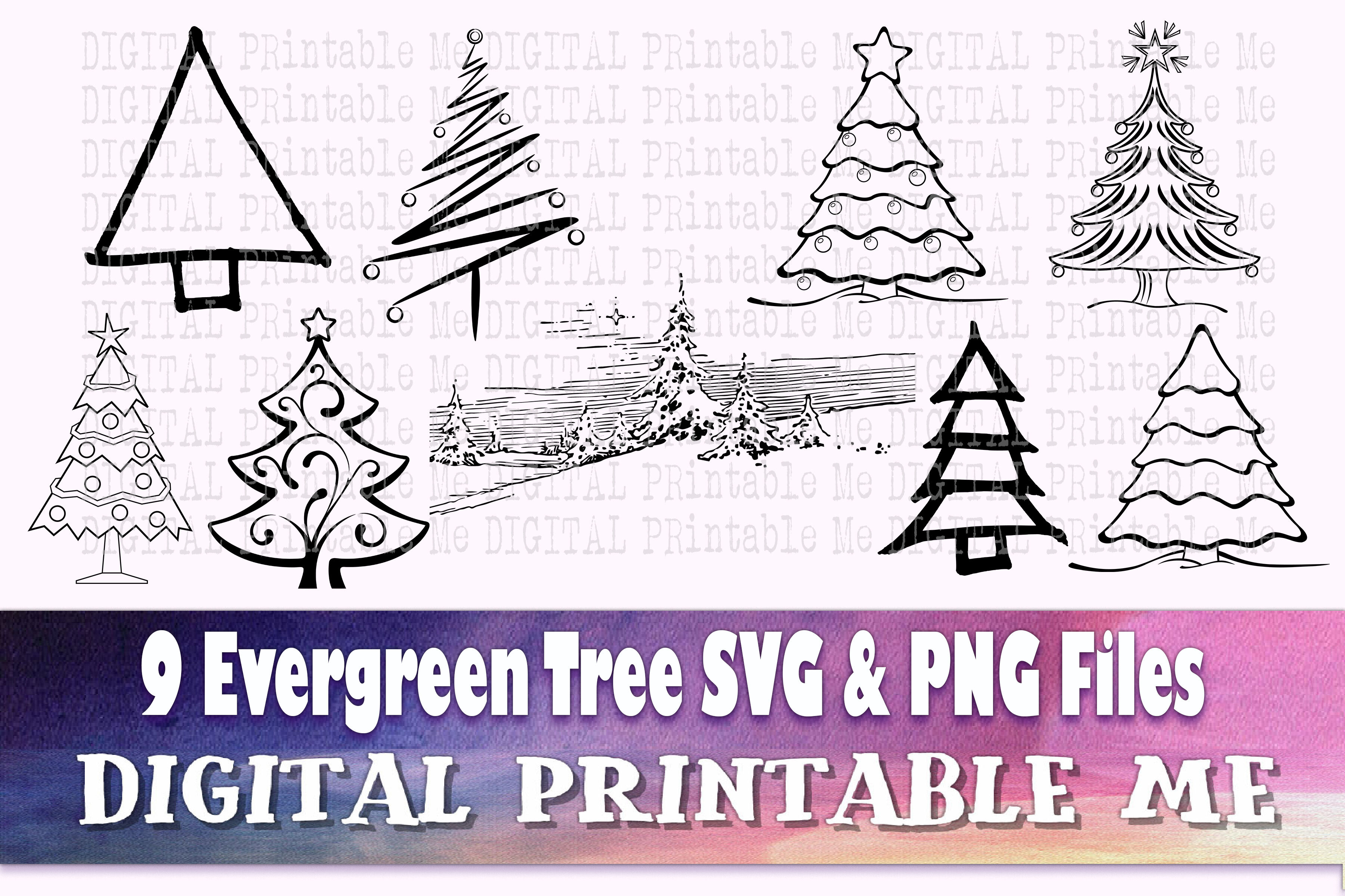 evergreen tree line silhouette