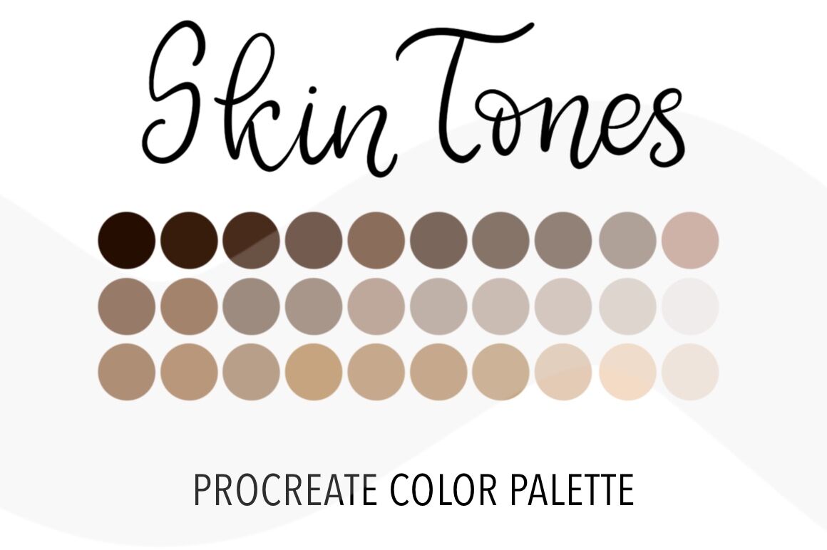 Skin Tones Color Palette For Procreate 30 Color Swatches For Ipad Di By Almazova Dolzhenko Thehungryjpeg Com