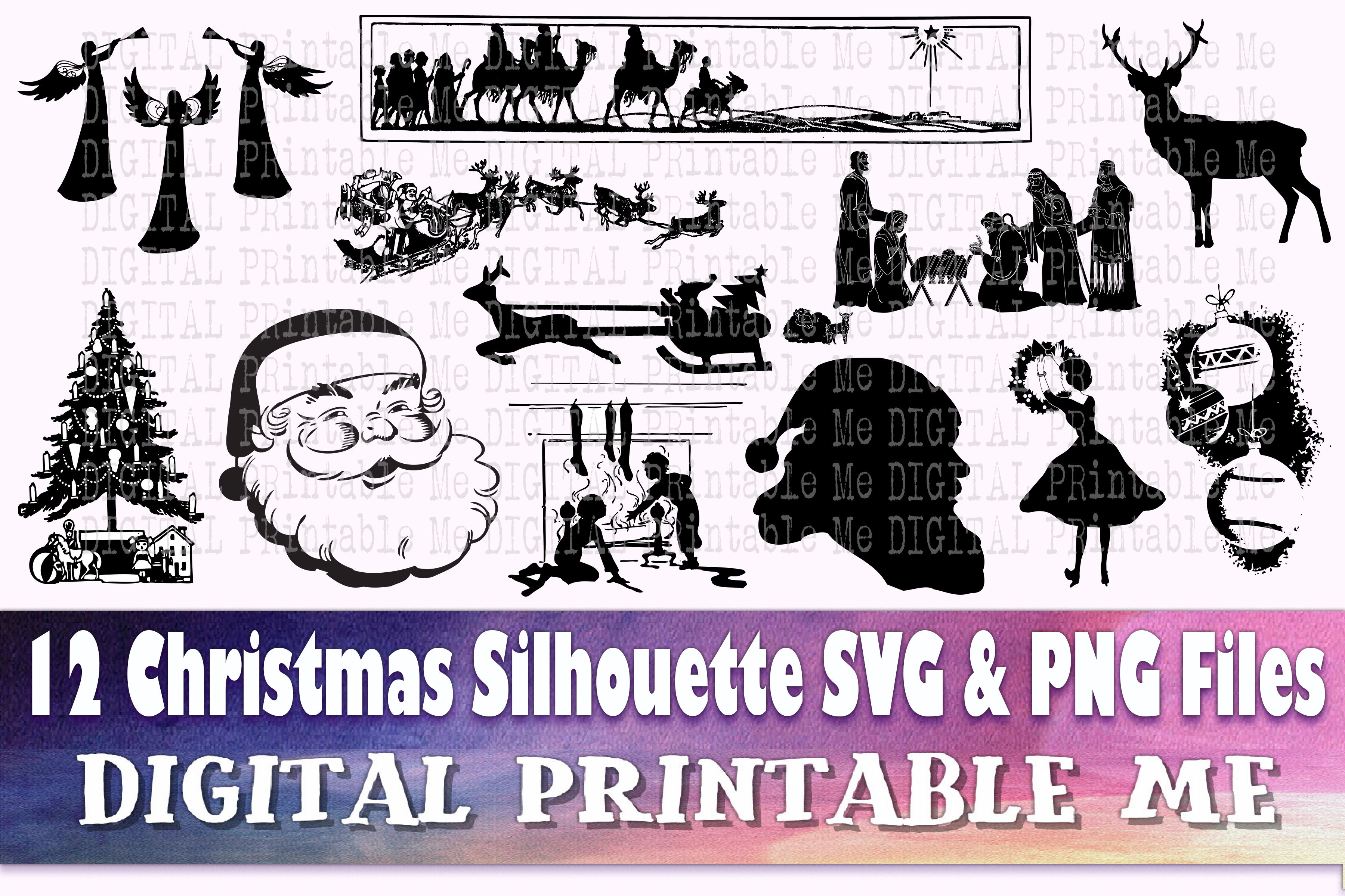 christmas silhouette clip art