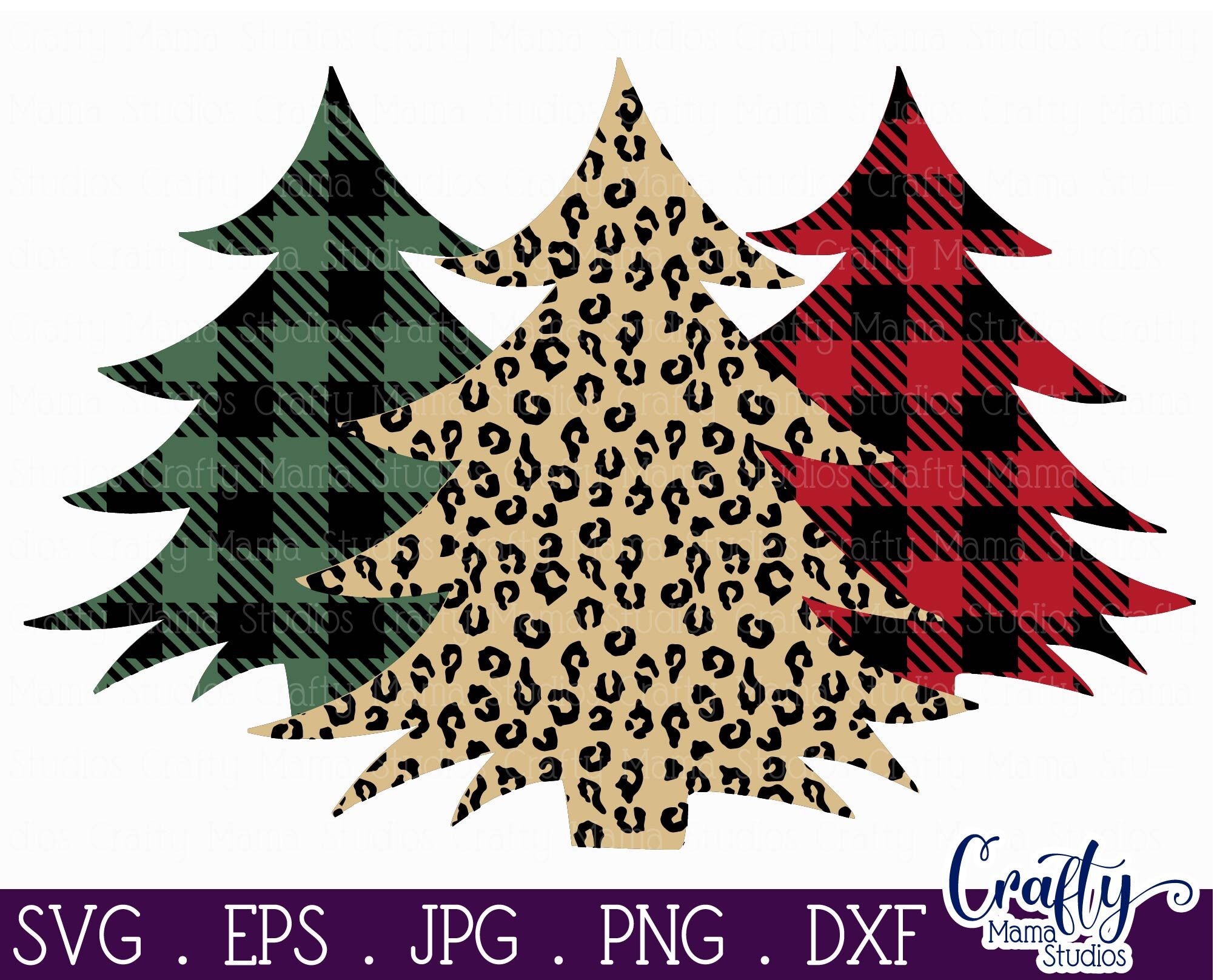 Buffalo Plaid Tree Svg, Christmas Tree SVG, Leopard Print By Crafty ...