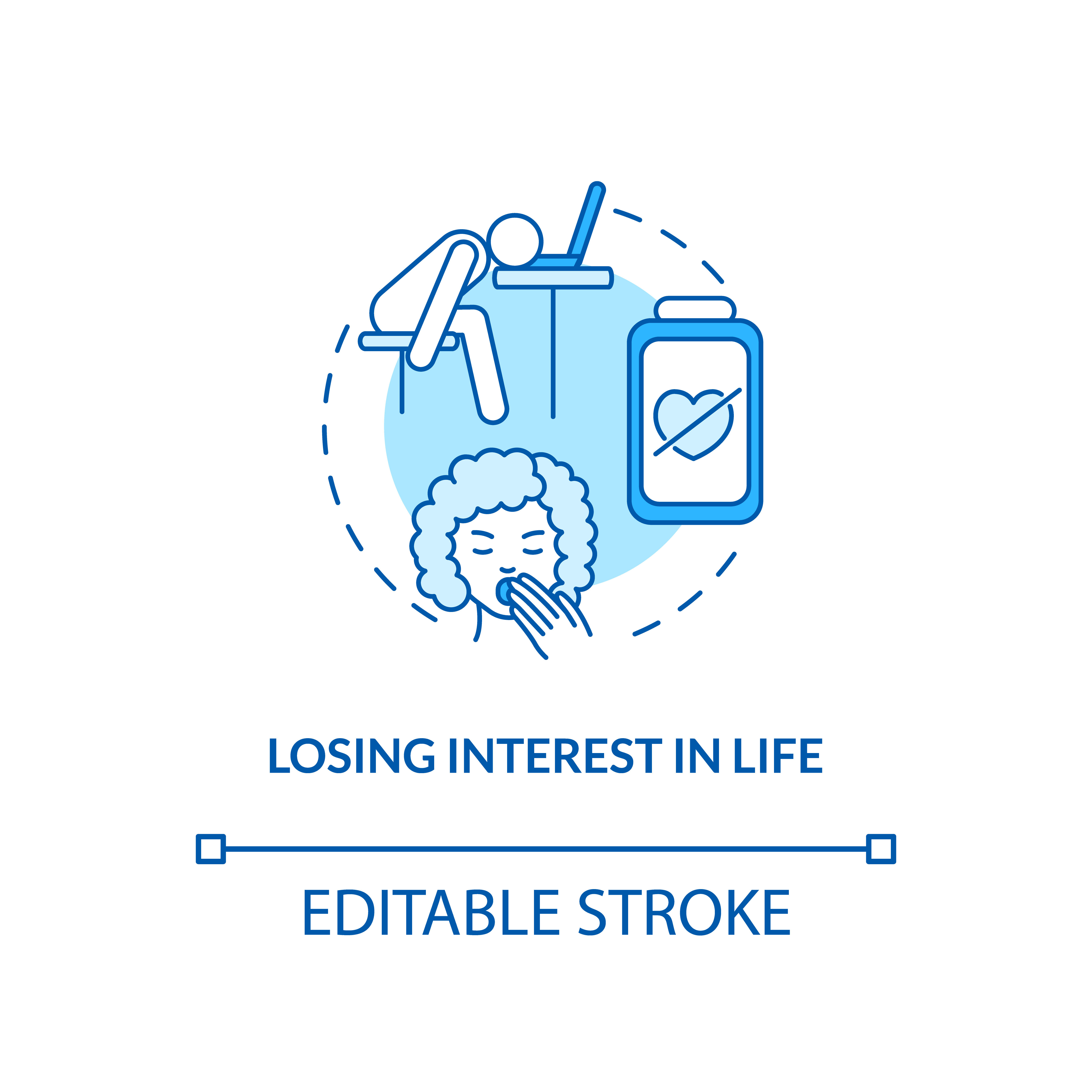 Losing interest in life concept icon Royalty Free Vector