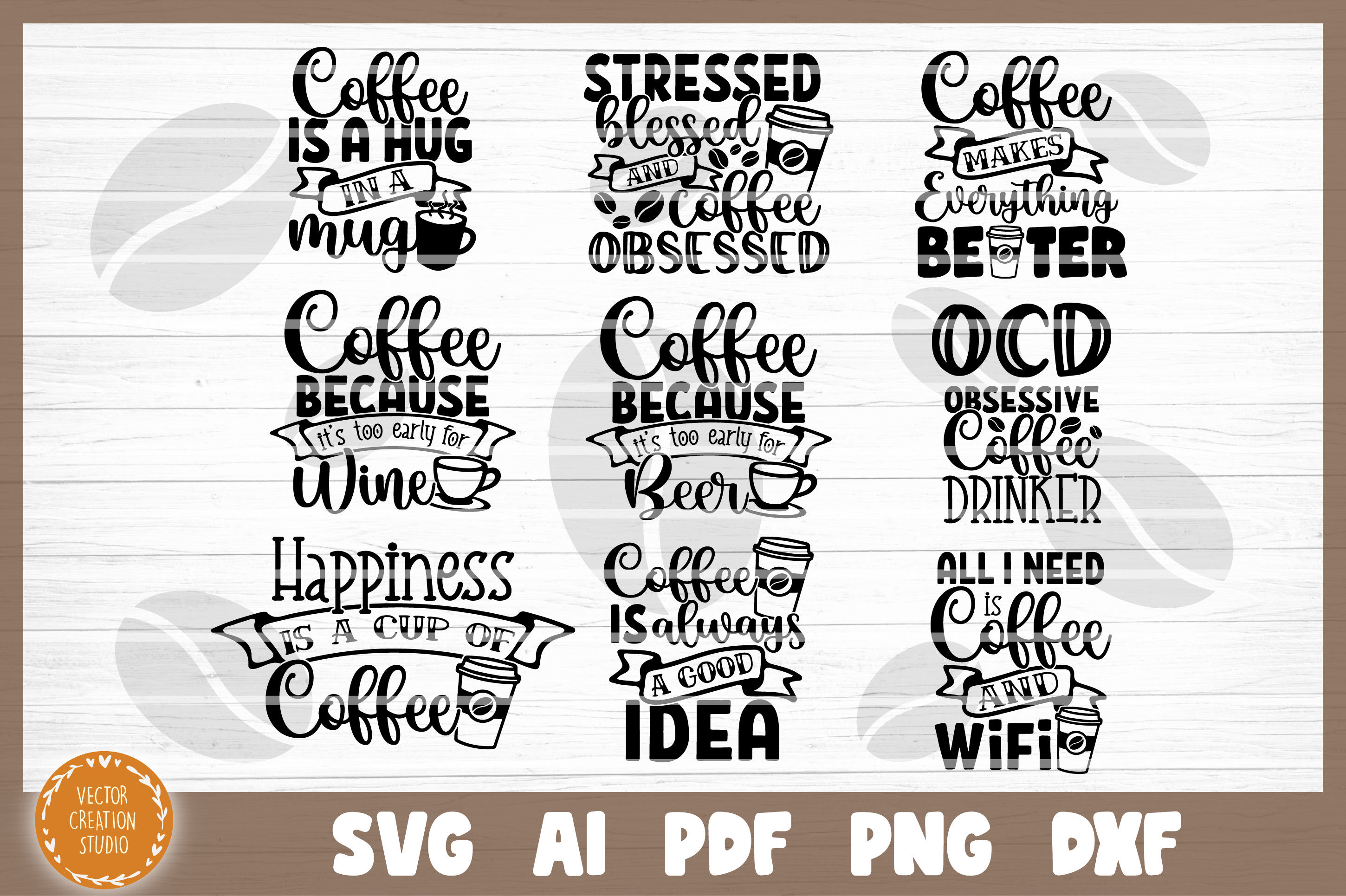 Download Coffee SVG Bundle Cut File By VectorCreationStudio | TheHungryJPEG.com