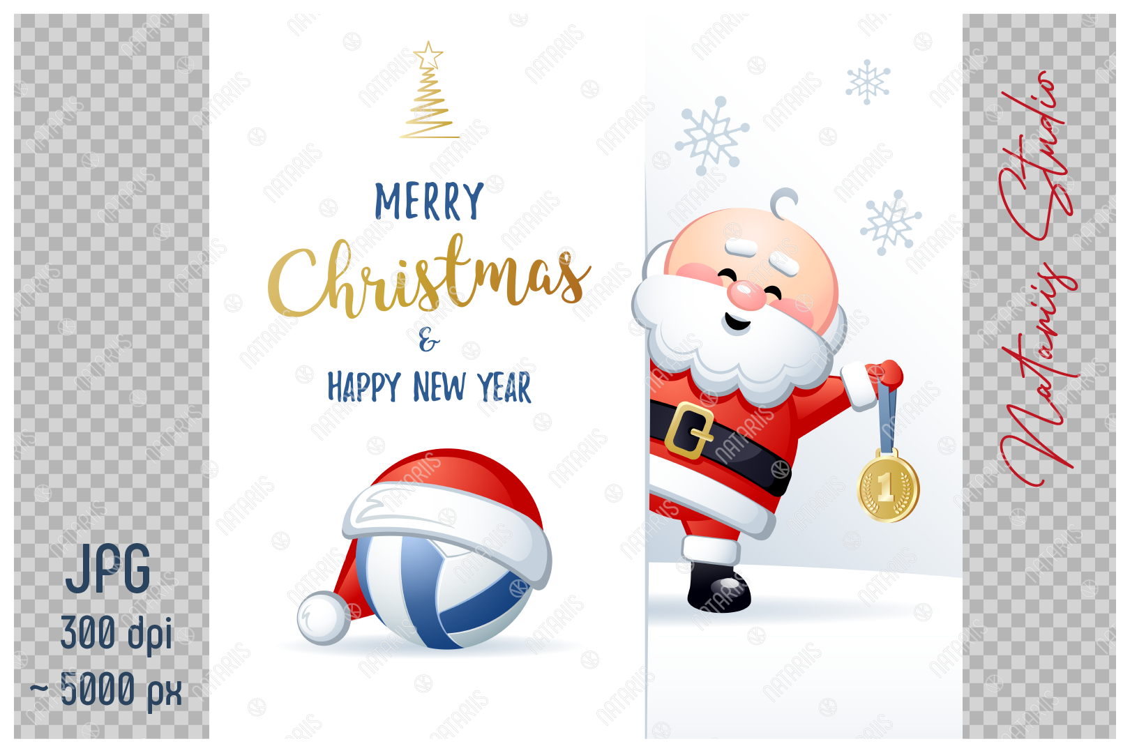 Download Volleyball. Big Bundle of Christmas Sports Greeting Cards ...