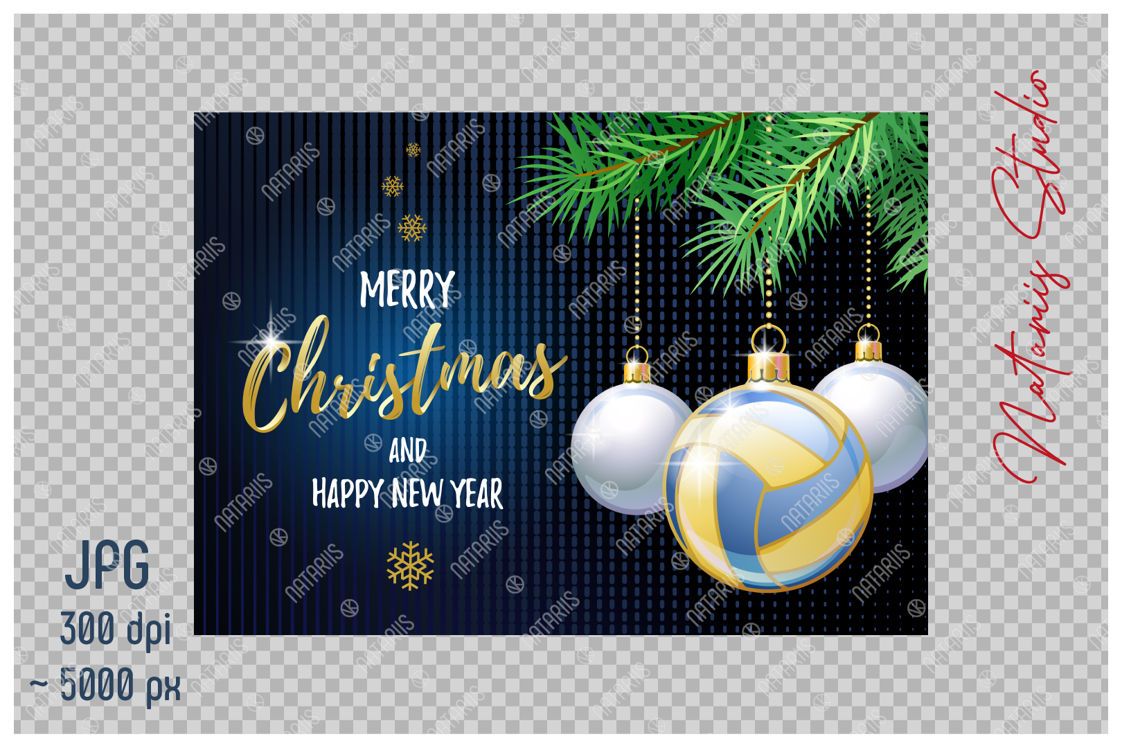 Download Volleyball. Big Bundle of Christmas Sports Greeting Cards ...