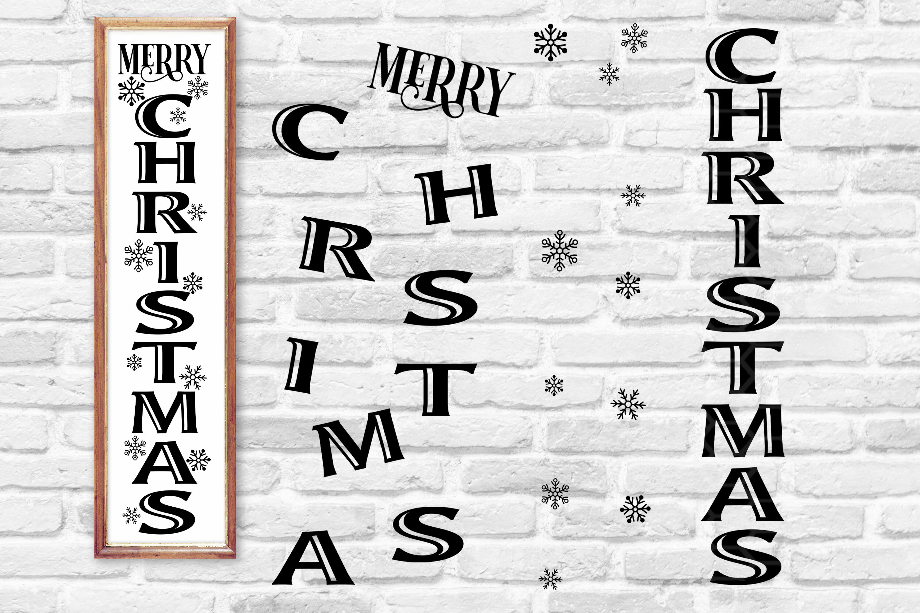 Christmas Vertical Porch Sign SVG Set 4 - Welcome to our Home, Merry By