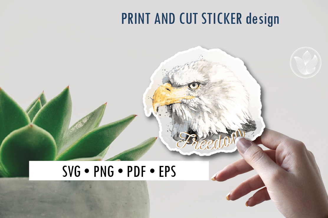 Download Eagle Freedom Svg Cut Sticker Watercolor Eagle Sticker By Prettydd Thehungryjpeg Com