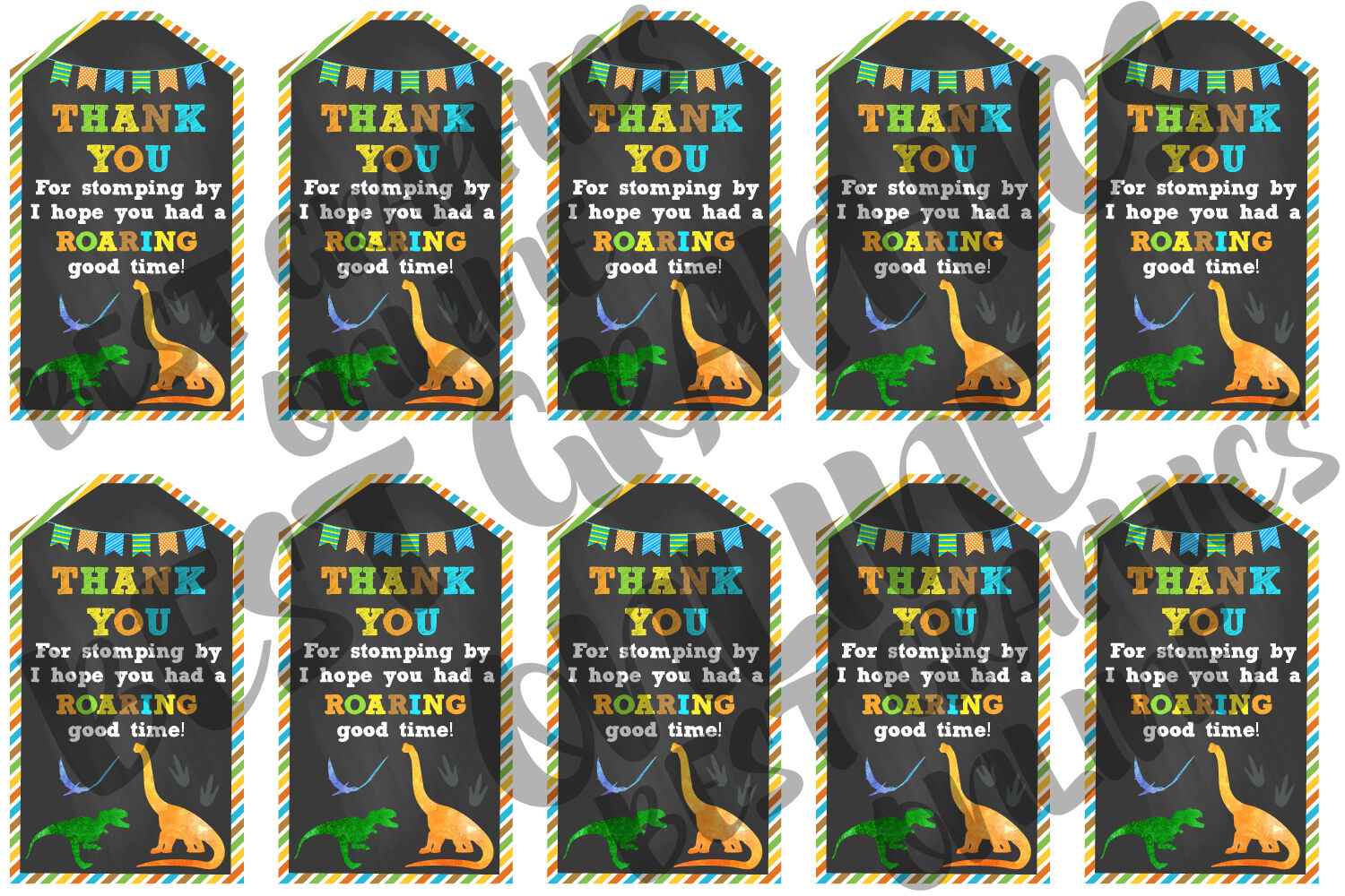 Dinosaur Printable Party Favor Tags By Best Graphics Online