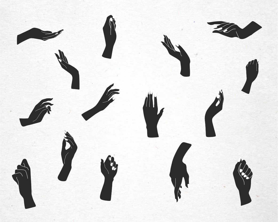 clipart for design-hands in vector - elements for logo - drawing By ...