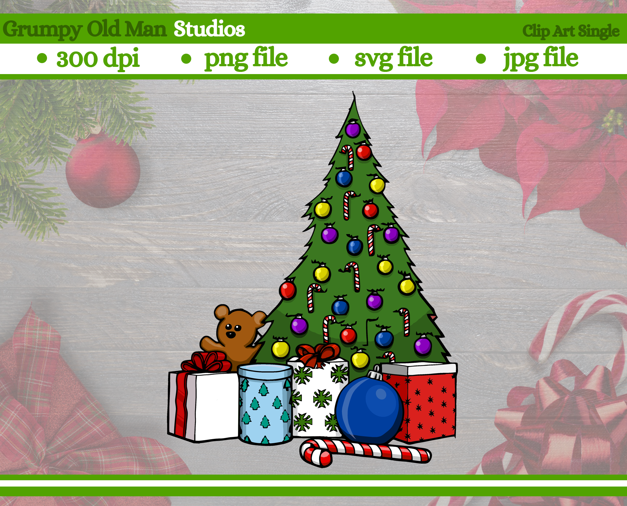 christmas tree with gifts clip art