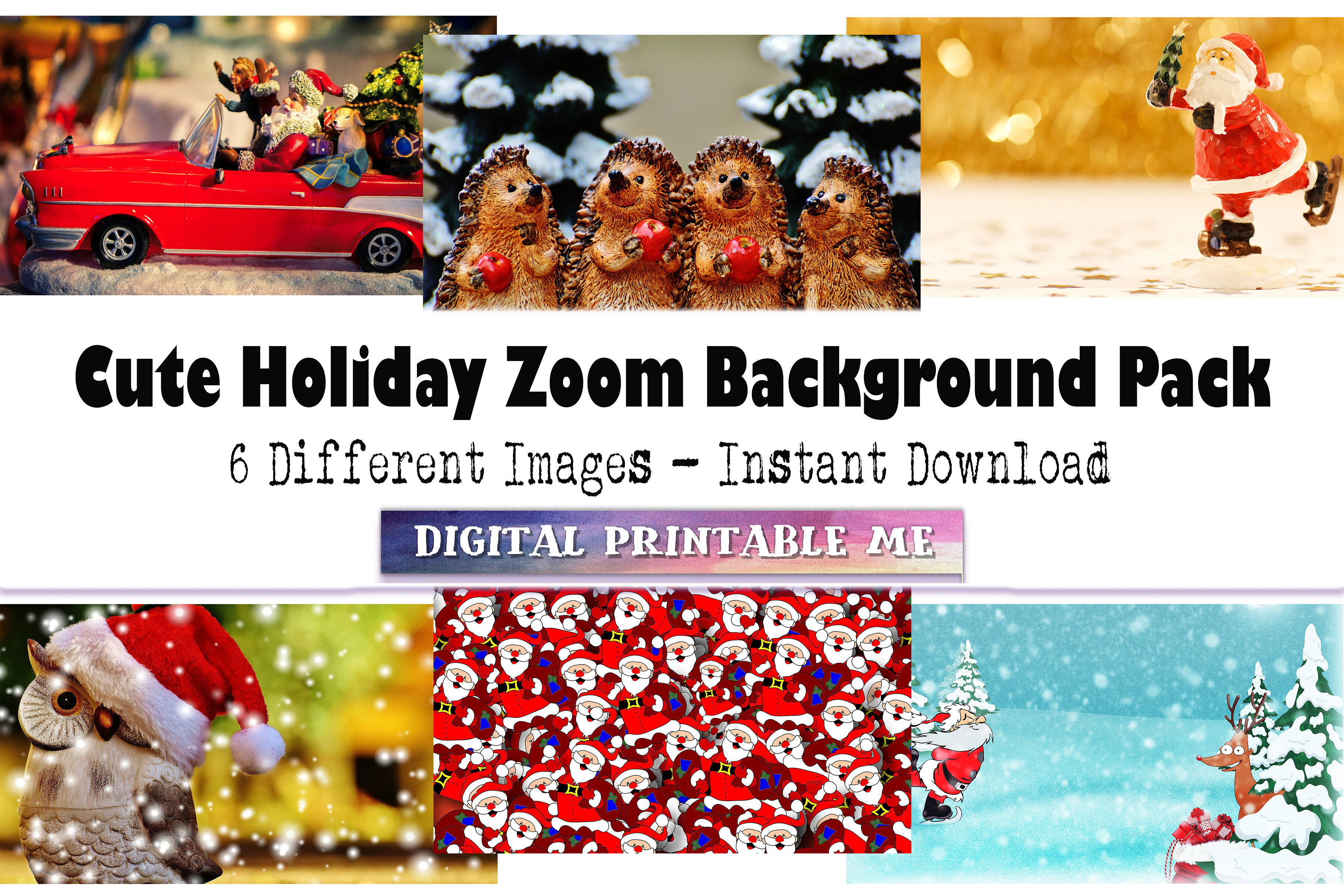 Christmas Zoom Background, Cute Xmas, funny holiday owl, fun, unique s By  DigitalPrintableMe | TheHungryJPEG