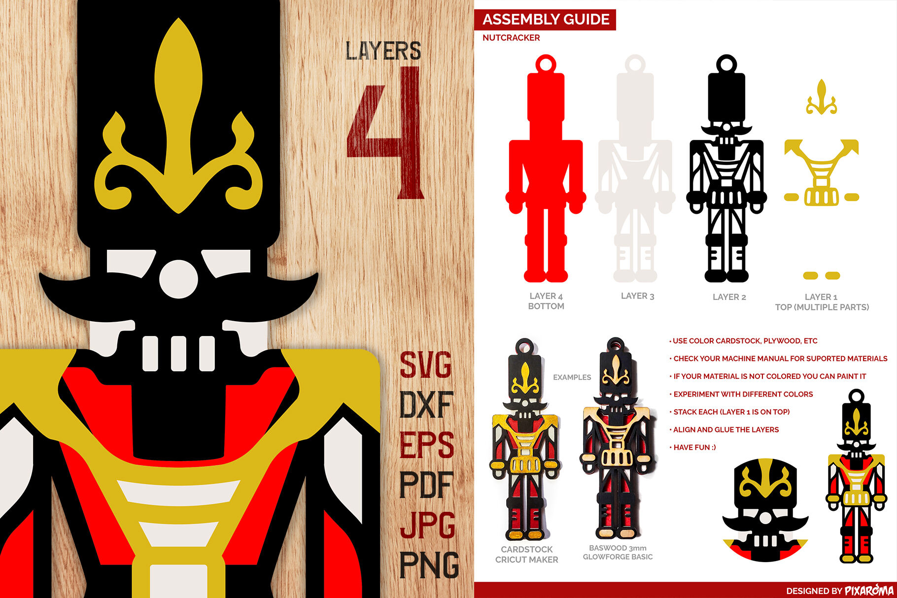 Download Nutcracker Layered Svg Cut File By Pixaroma Thehungryjpeg Com