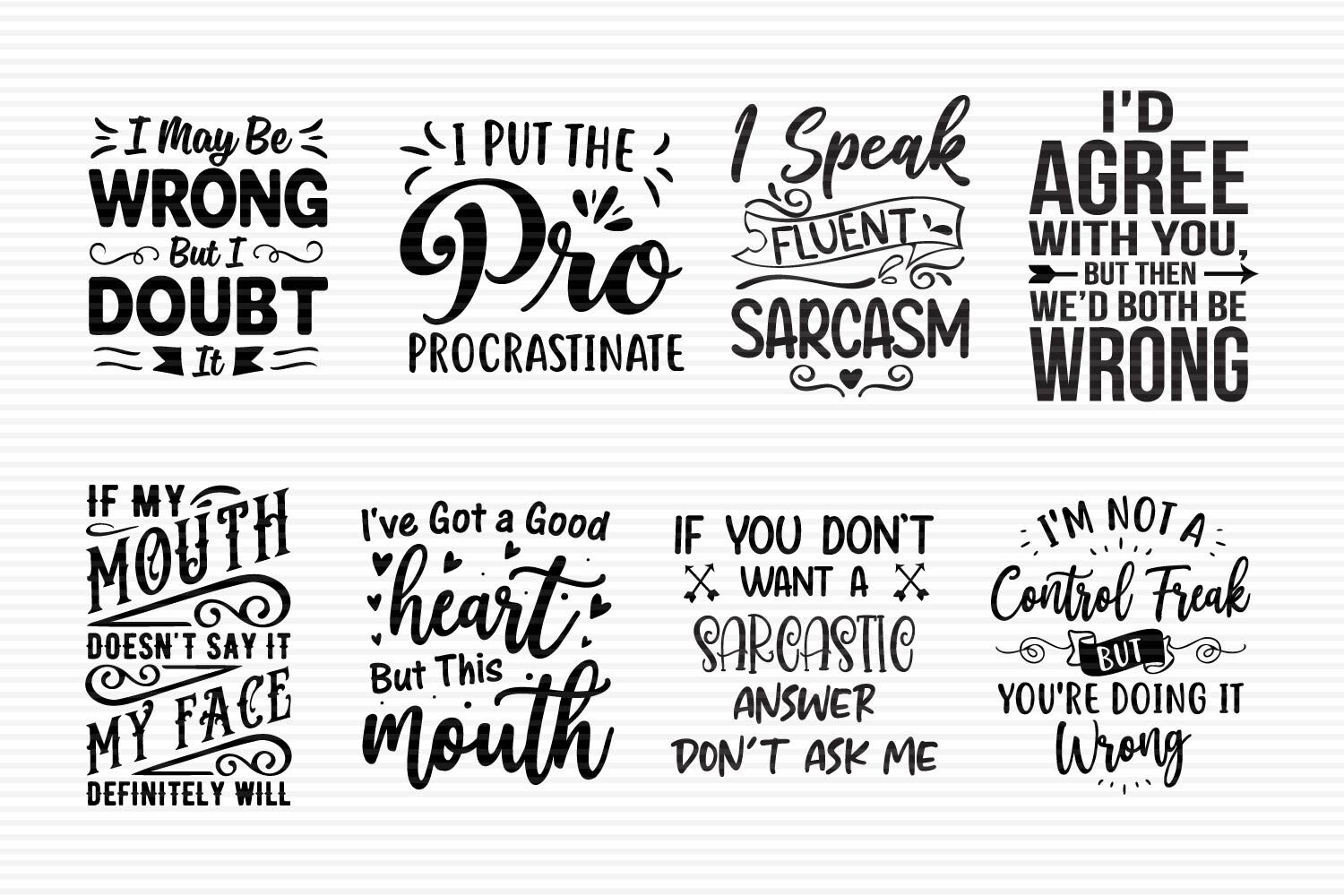 Sarcastic Quote SVG Bundle | Funny Sayings For Her By Paper Switch |  TheHungryJPEG