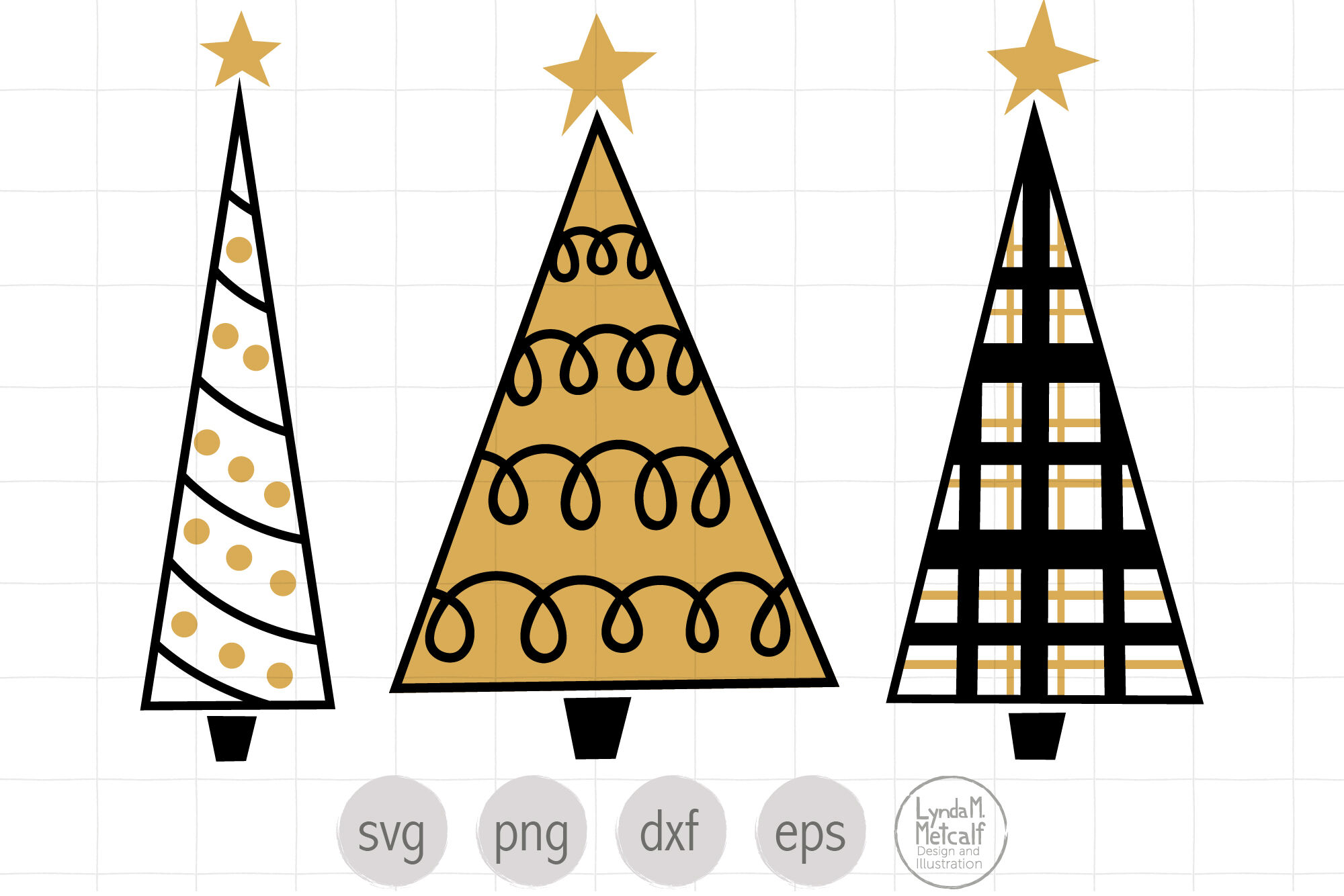 Christmas Trees SVG, Hand Drawn Christmas Trees svg By LyndaMMetcalf