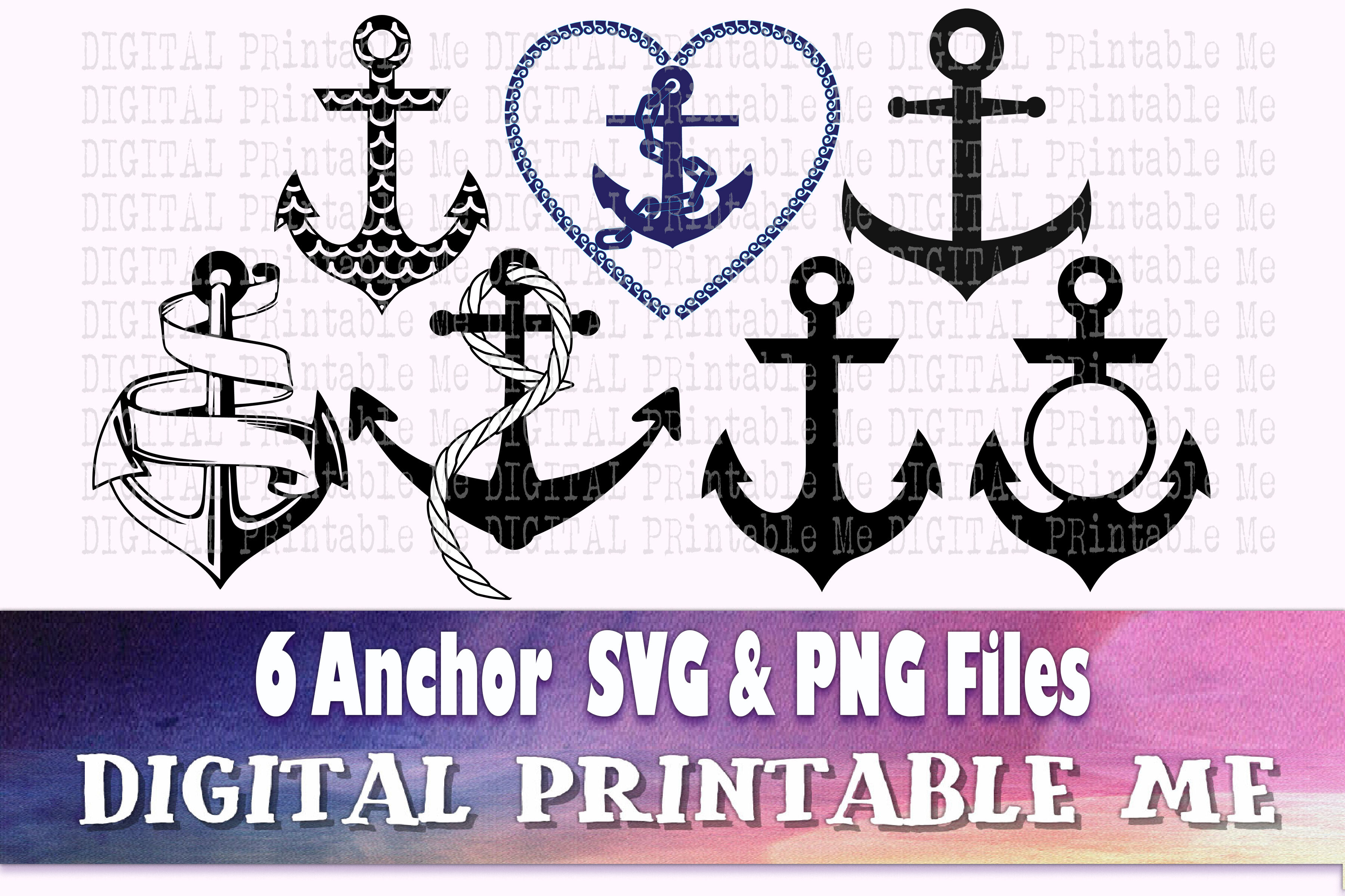 Download Anchor Svg Bundle Silhouette Png Clip Art 6 Digital Sailing Shi By Digitalprintableme Thehungryjpeg Com