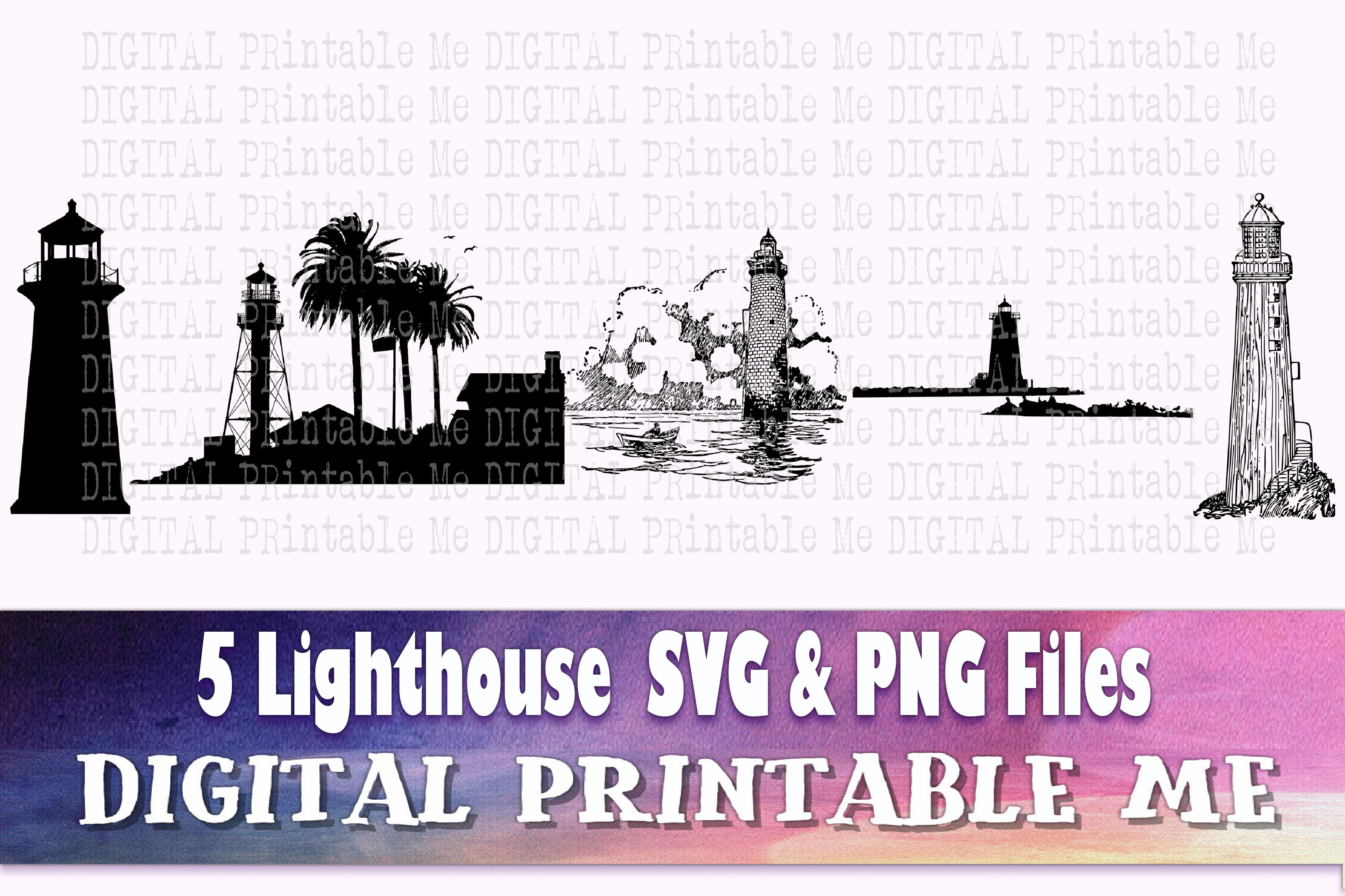 Download Lighthouse Svg Bundle Silhouette Png Clip Art 6 Digital Sailing By Digitalprintableme Thehungryjpeg Com