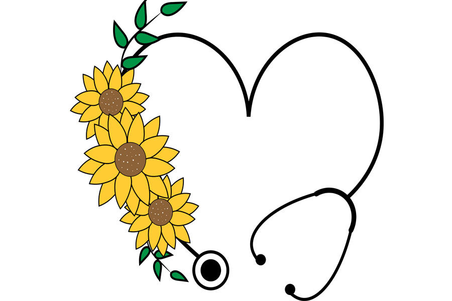 Download Floral Stethoscope SVG, sunflower svg, Flower Heart ...