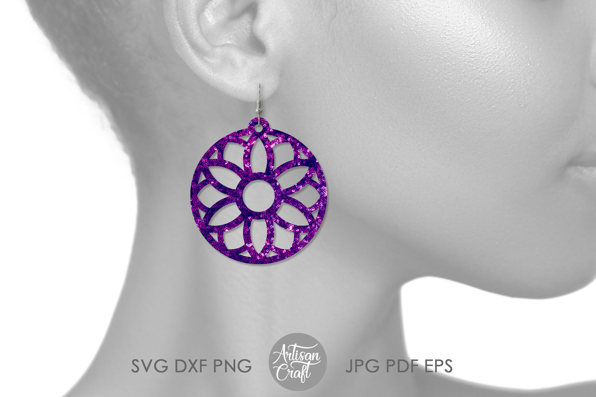 Download Mandala Earrings Svg Cut Files Round Earring By Artisan Craft Svg Thehungryjpeg Com