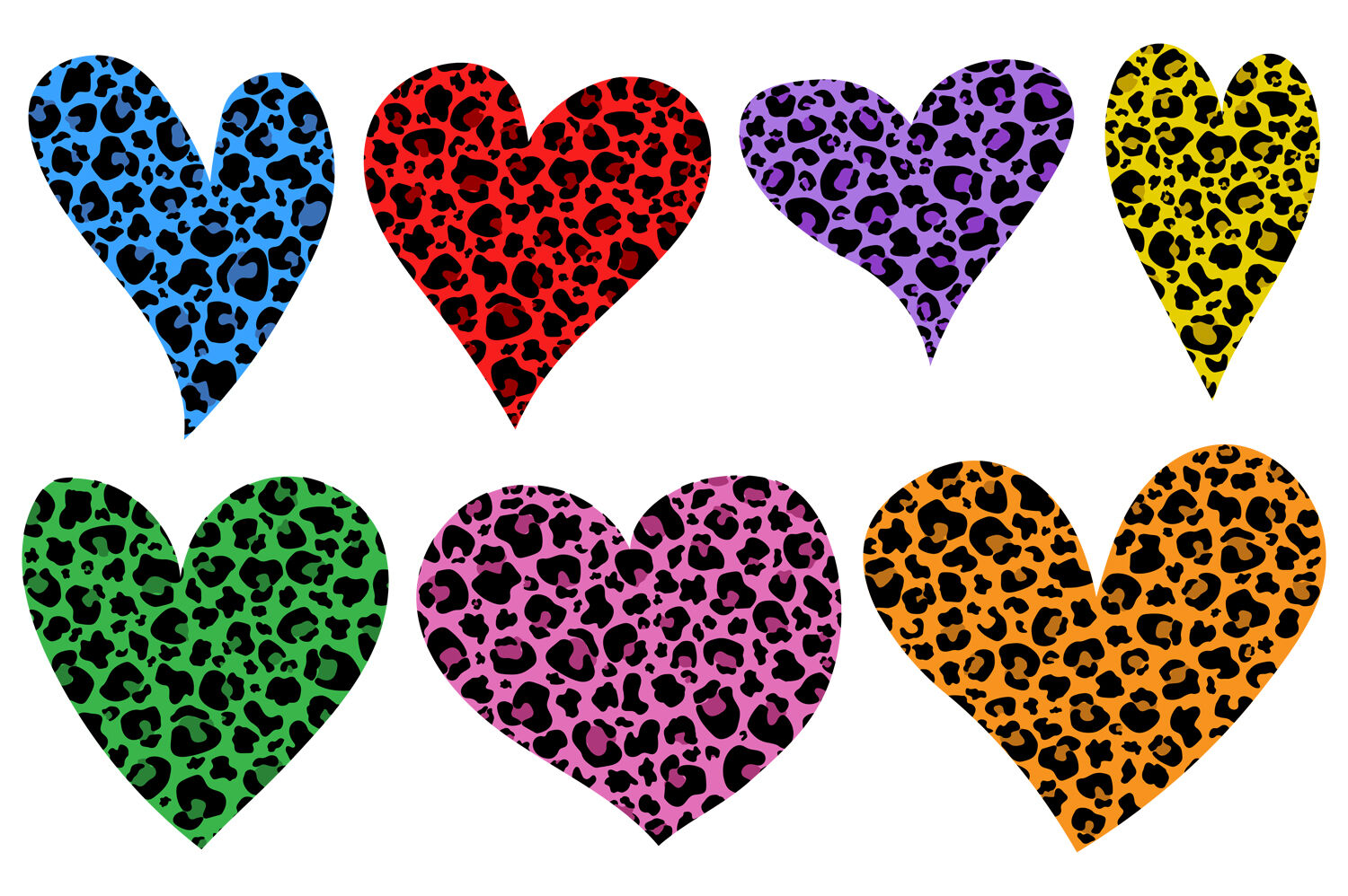Leopard hearts. Valentine's day animal print. Hearts SVG By